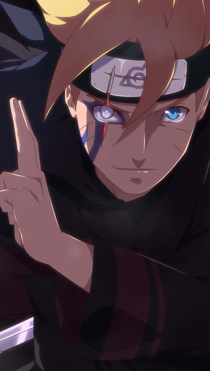 Adult Boruto, spiky brown hair, blue eyes, SD Phone Wallpaper