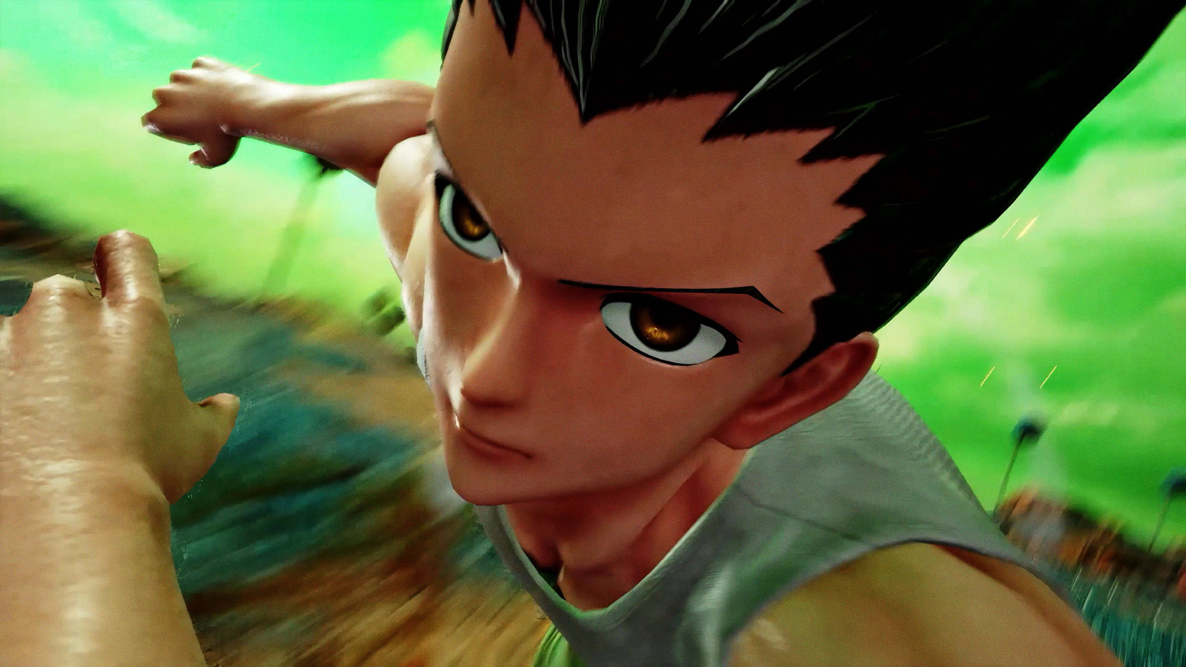 Adult Gon, spiky black hair, intense eyes, 4K Desktop Wallpaper