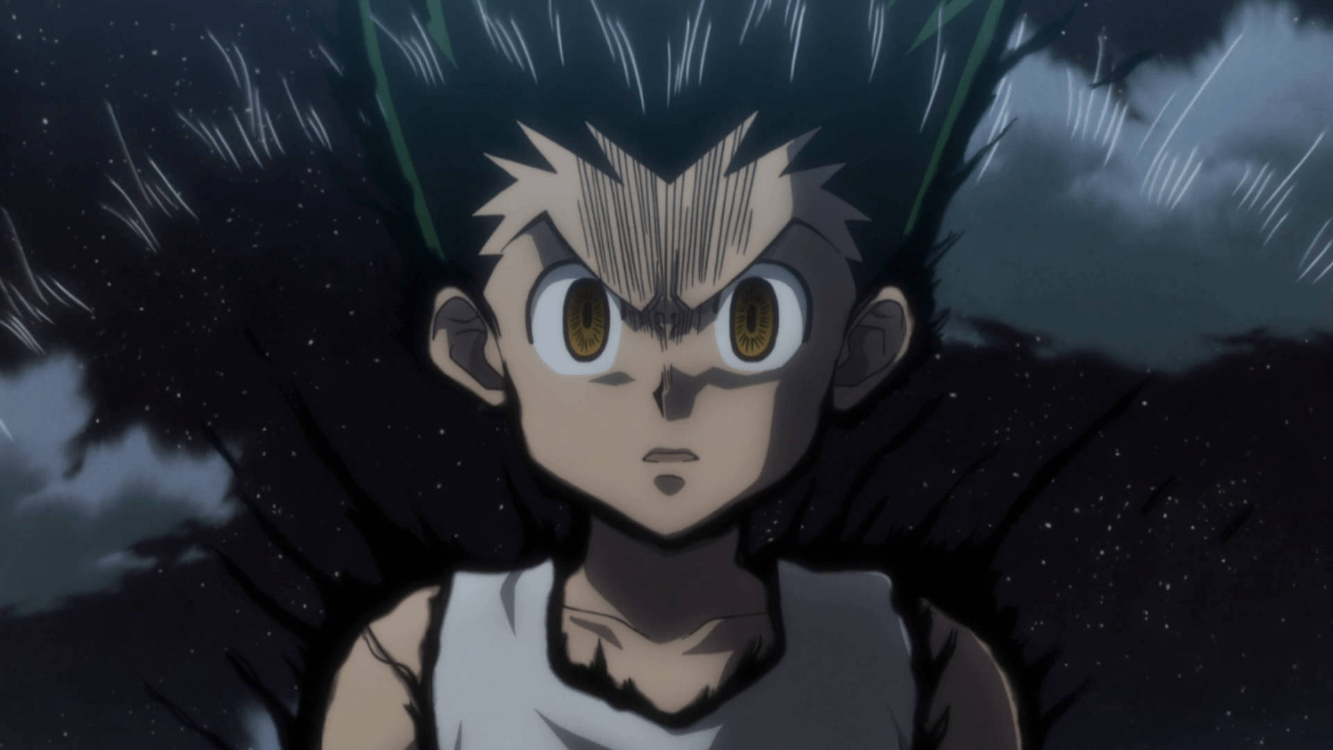 Adult Gon, spiky hair, golden eyes, Full HD Desktop Wallpaper