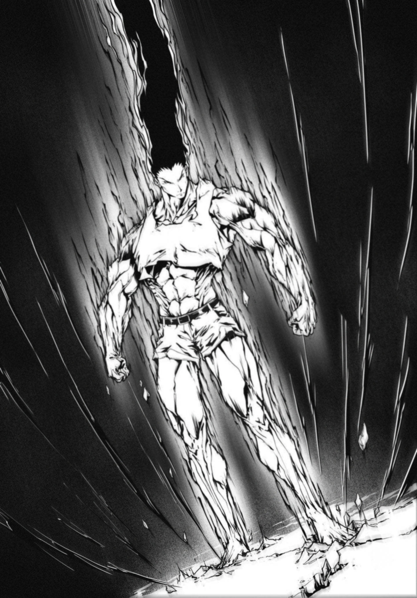 Adult Gon, anime warrior, jagged energy beams, Full HD Phone Wallpaper