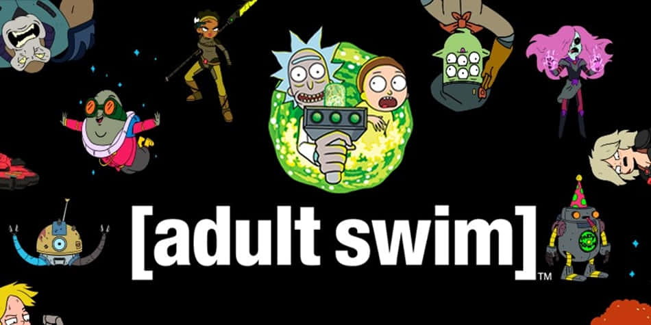 Adult Swim, channel logo, black background, SD Desktop Wallpaper