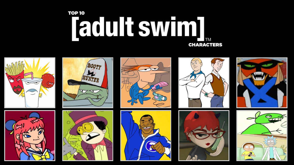 Adult Swim, black background, colorful, SD Desktop Wallpaper