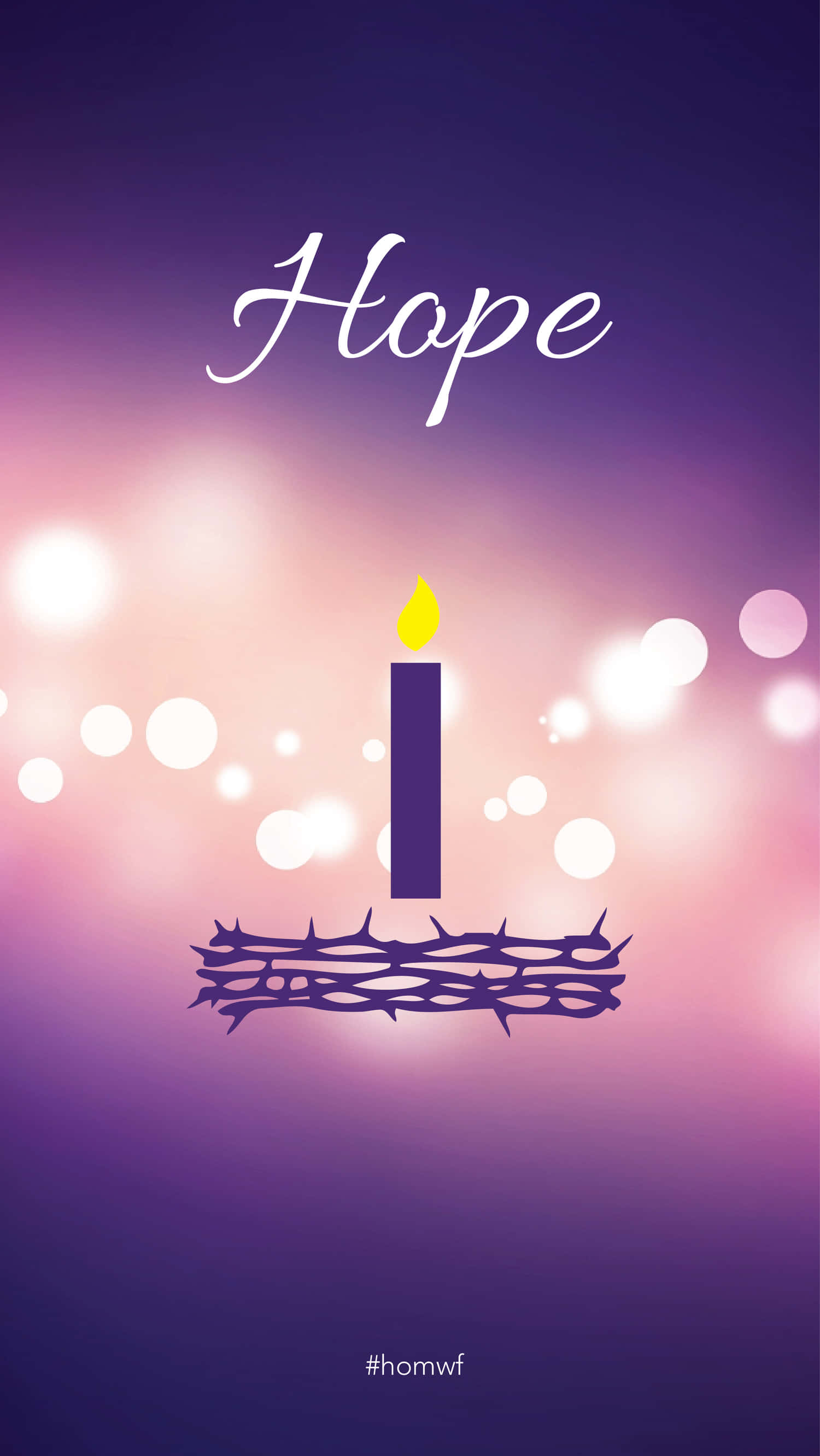 Anticipation of Joy, First Sunday of Advent, glowing candle, 2K Phone Wallpaper