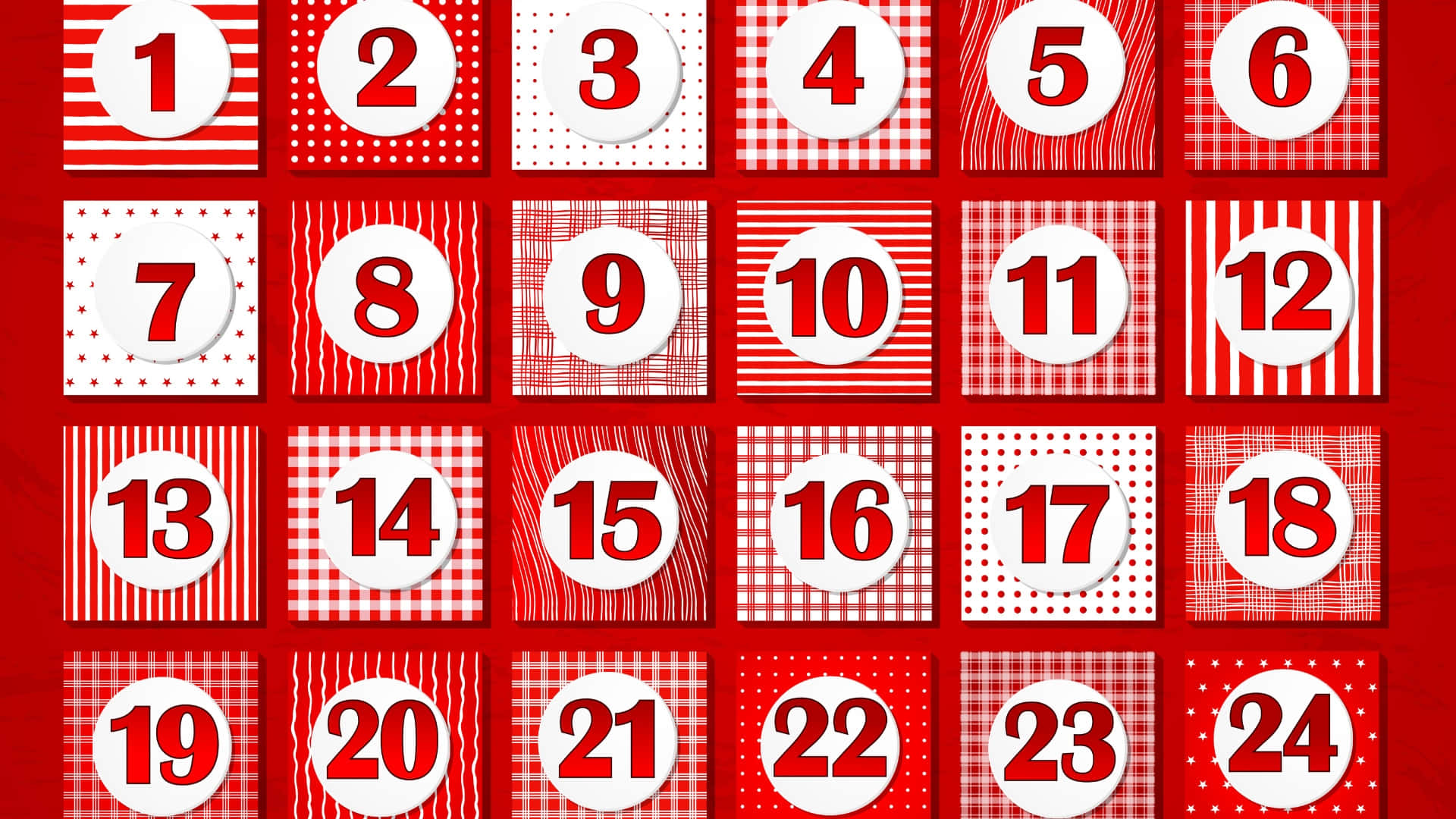 Advent Calendar, red, white, Full HD Desktop Wallpaper