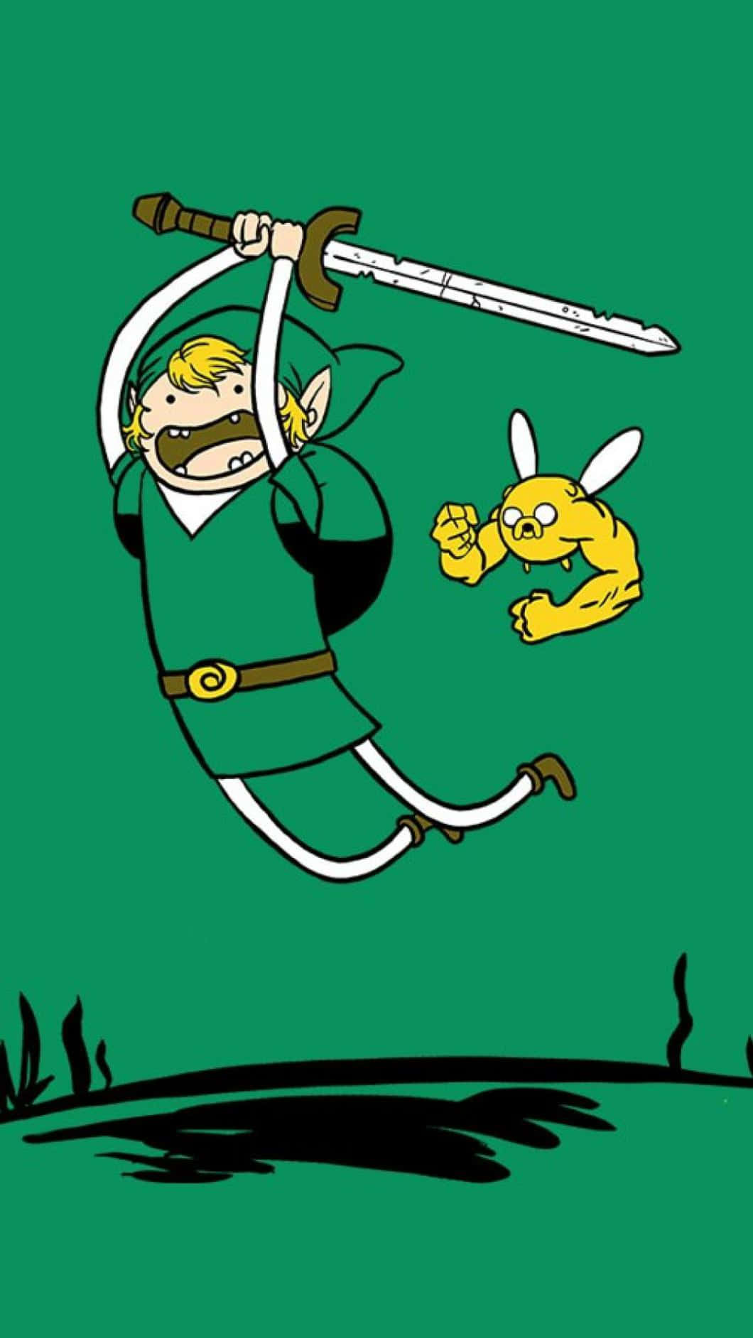 Adventure Time, green, sword, HD Phone Wallpaper