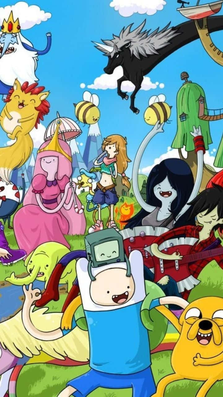Adventure Time, iPhone, cartoon collage, HD Phone Wallpaper
