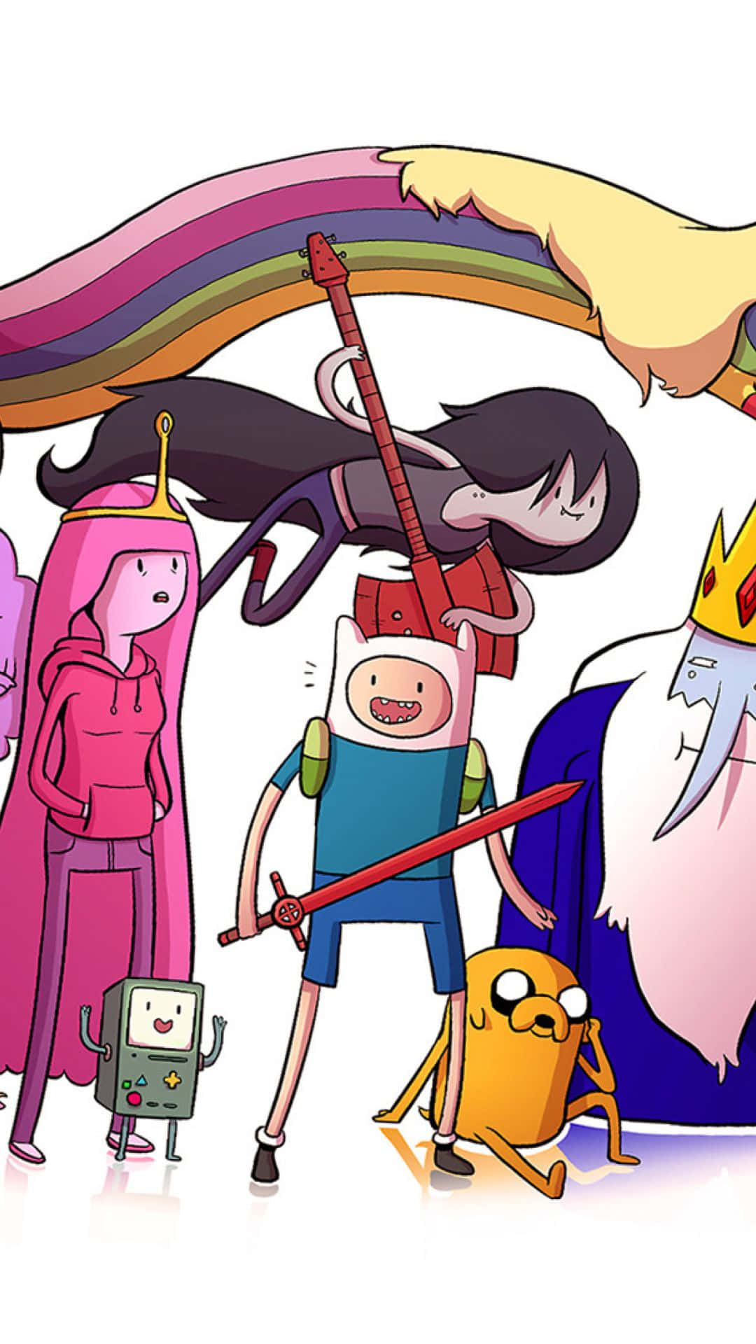 Adventure Time, Adventure Time iPhone, rainbow, Full HD Phone Wallpaper
