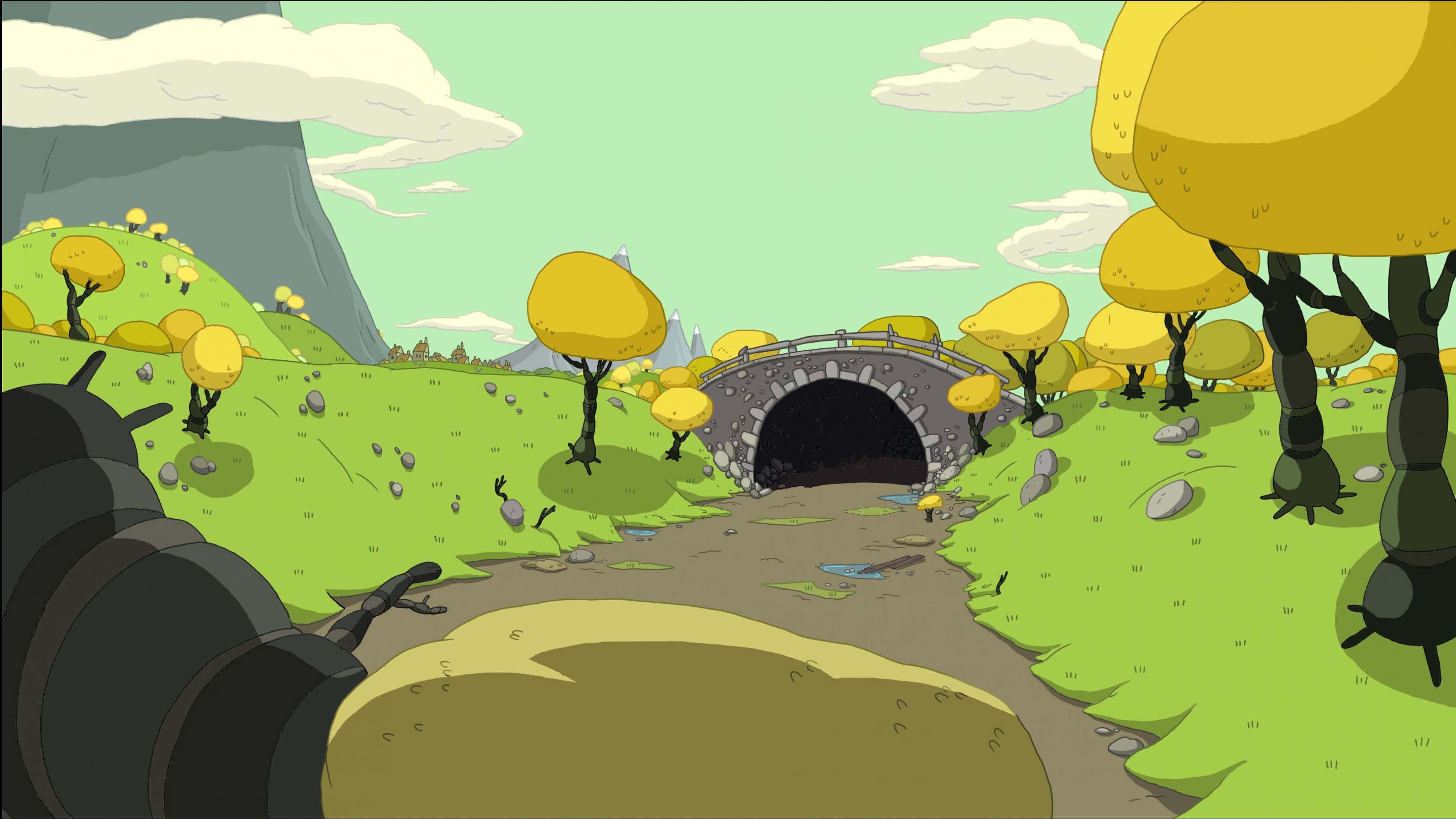 Adventure Time, stone bridge, stream, 4K Desktop Wallpaper