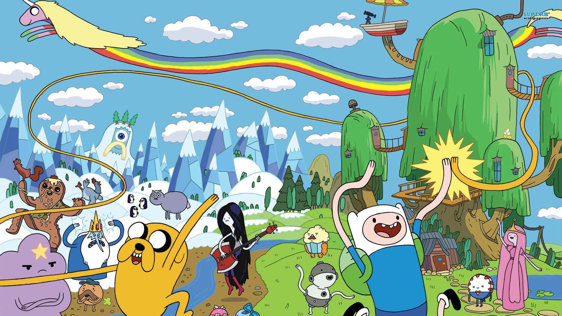 Adventure Time, Adventure Time Landscape, giant treehouse, Full HD Desktop Wallpaper