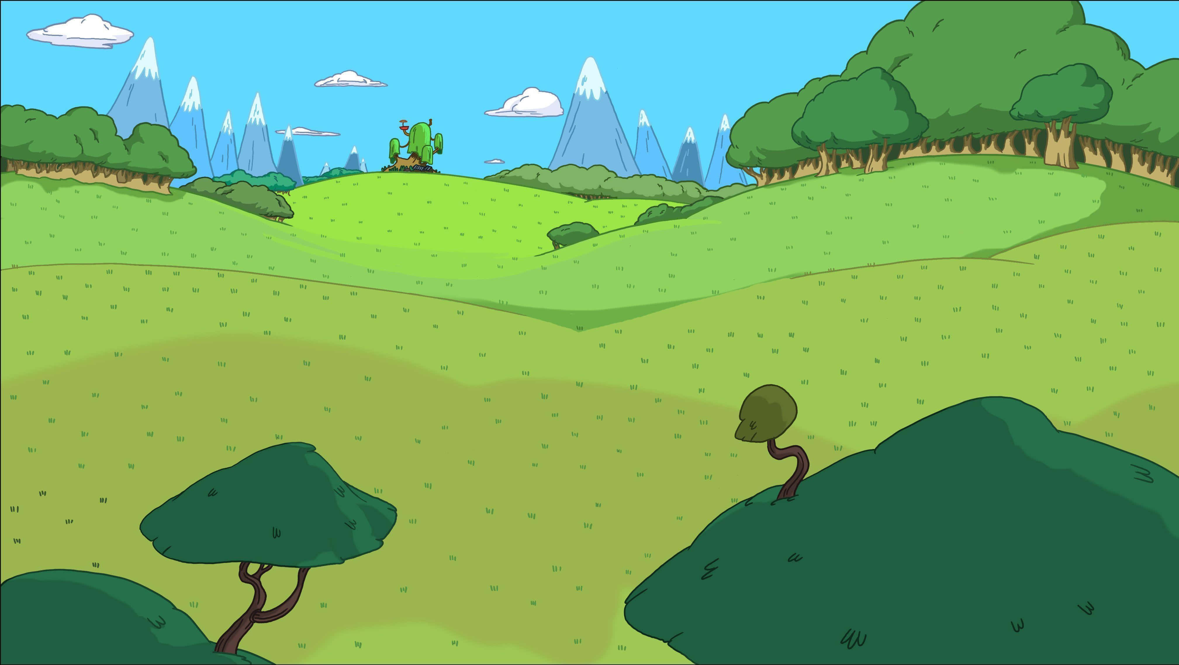 Adventure Time, landscape, rolling green hills, 4K Desktop Wallpaper