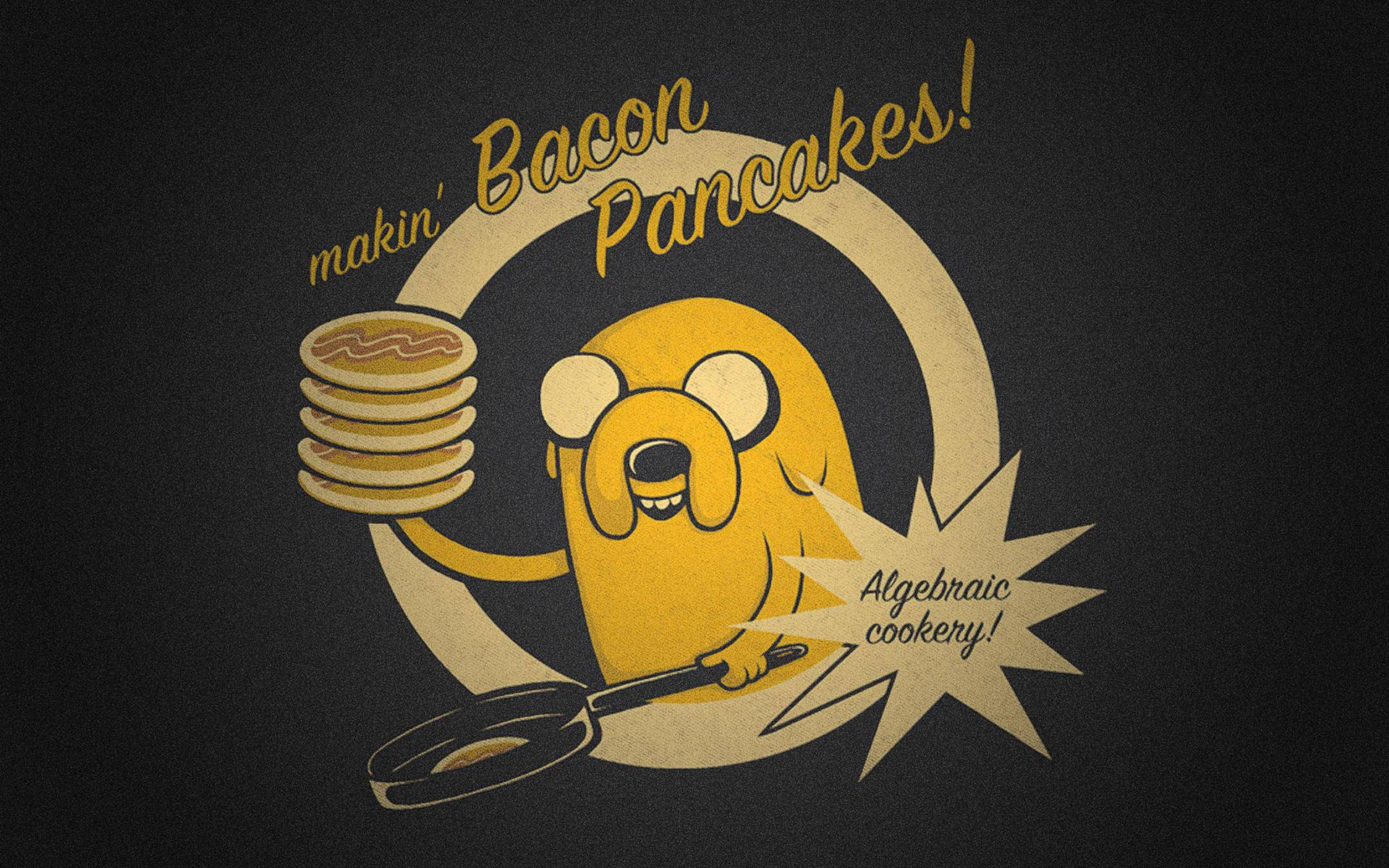 Adventure Time, Bacon Pancakes, yellow cartoon dog, Full HD Desktop Wallpaper