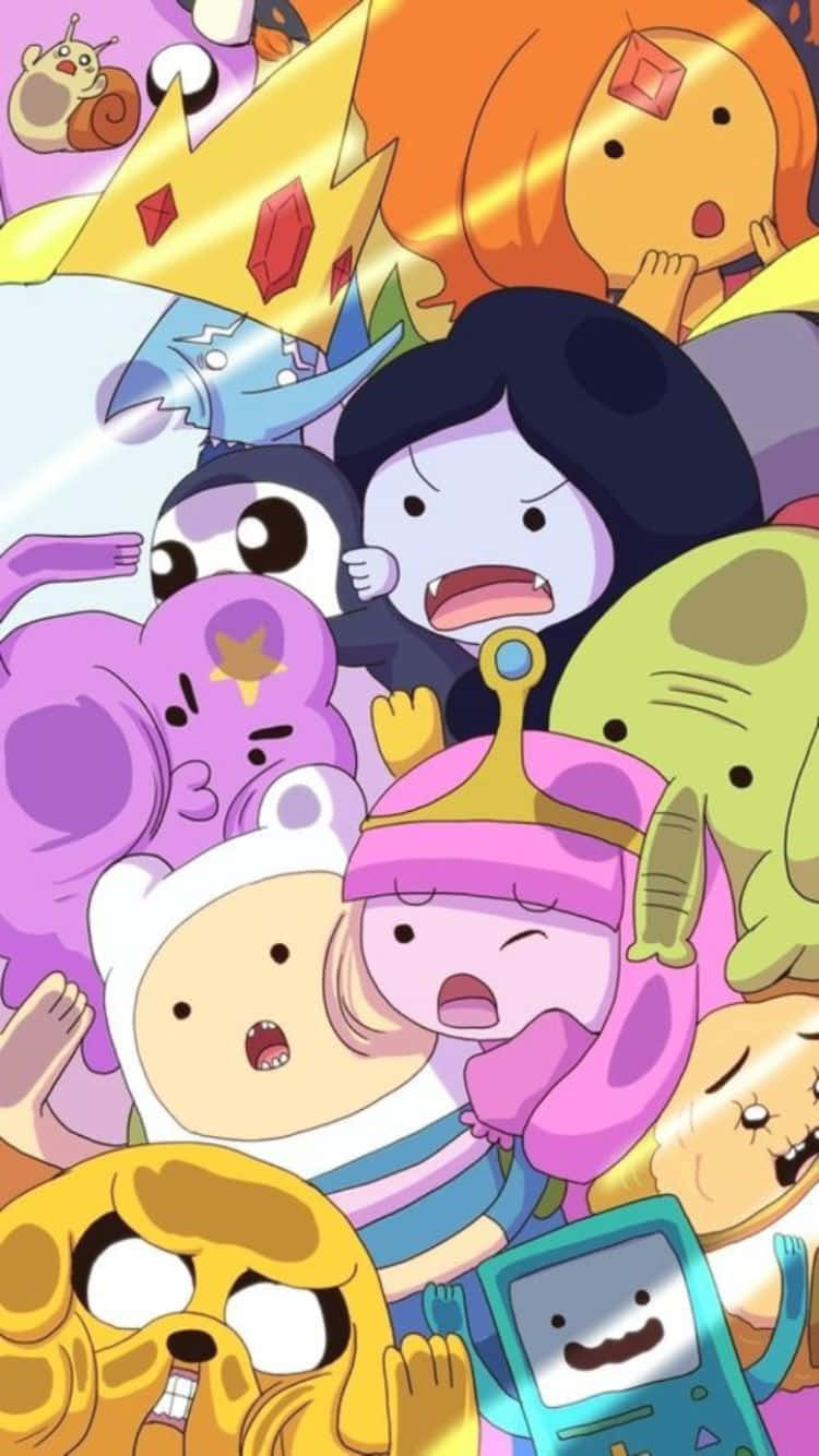Adventure Time, iPhone, cartoon collage, HD Phone Wallpaper