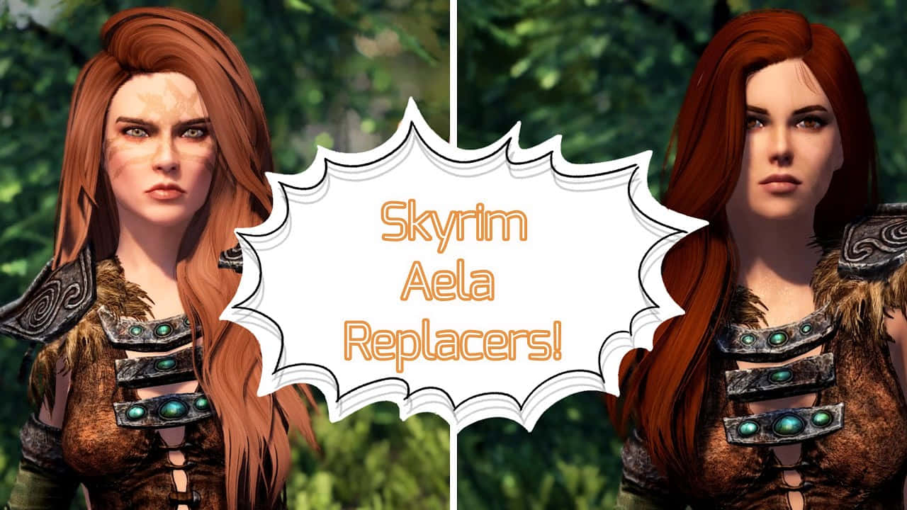 Aela The Huntress, red-haired warrior woman, detailed armor, HD Desktop Wallpaper
