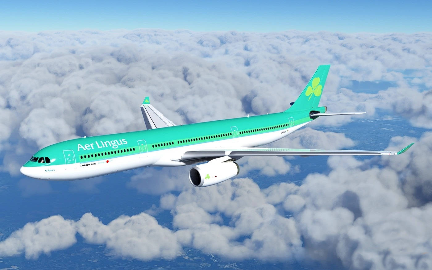 Aer Lingus, plane, clouds, HD Desktop Wallpaper
