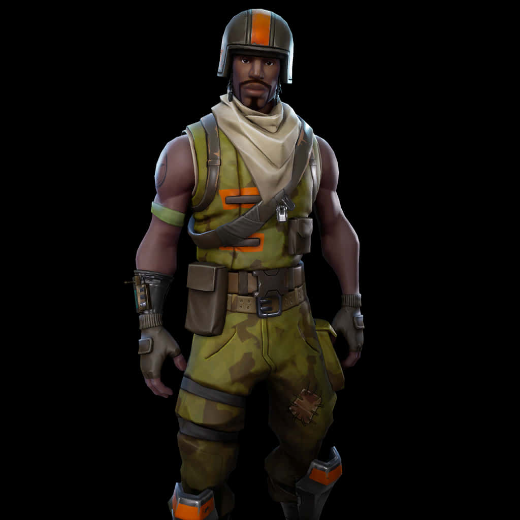 Aerial Assault Trooper, green camouflage gear, orange accents, SD Desktop Wallpaper
