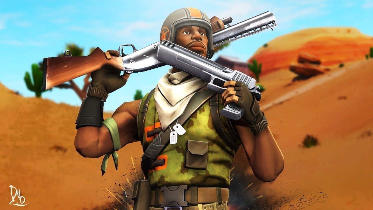 Aerial Assault Trooper, desert gear, shotguns, HD Desktop Wallpaper