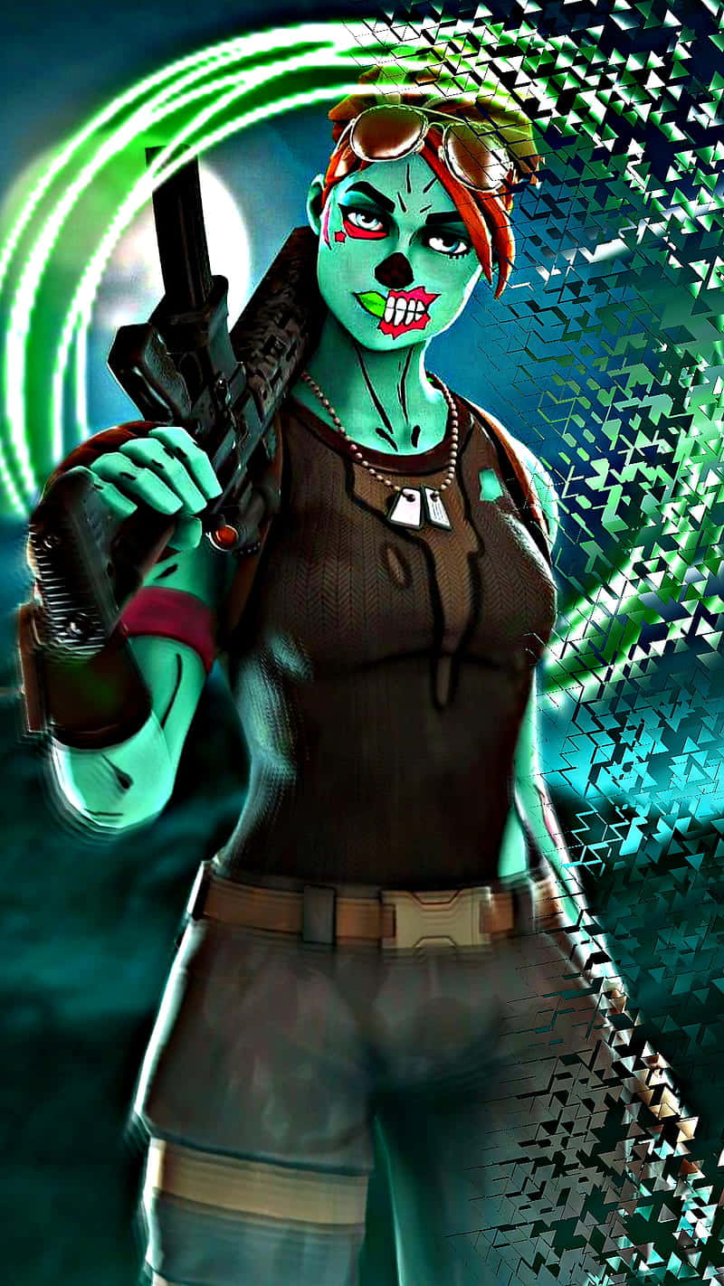 Aerial Assault Trooper, green-skinned female warrior, skull makeup, HD Phone Wallpaper