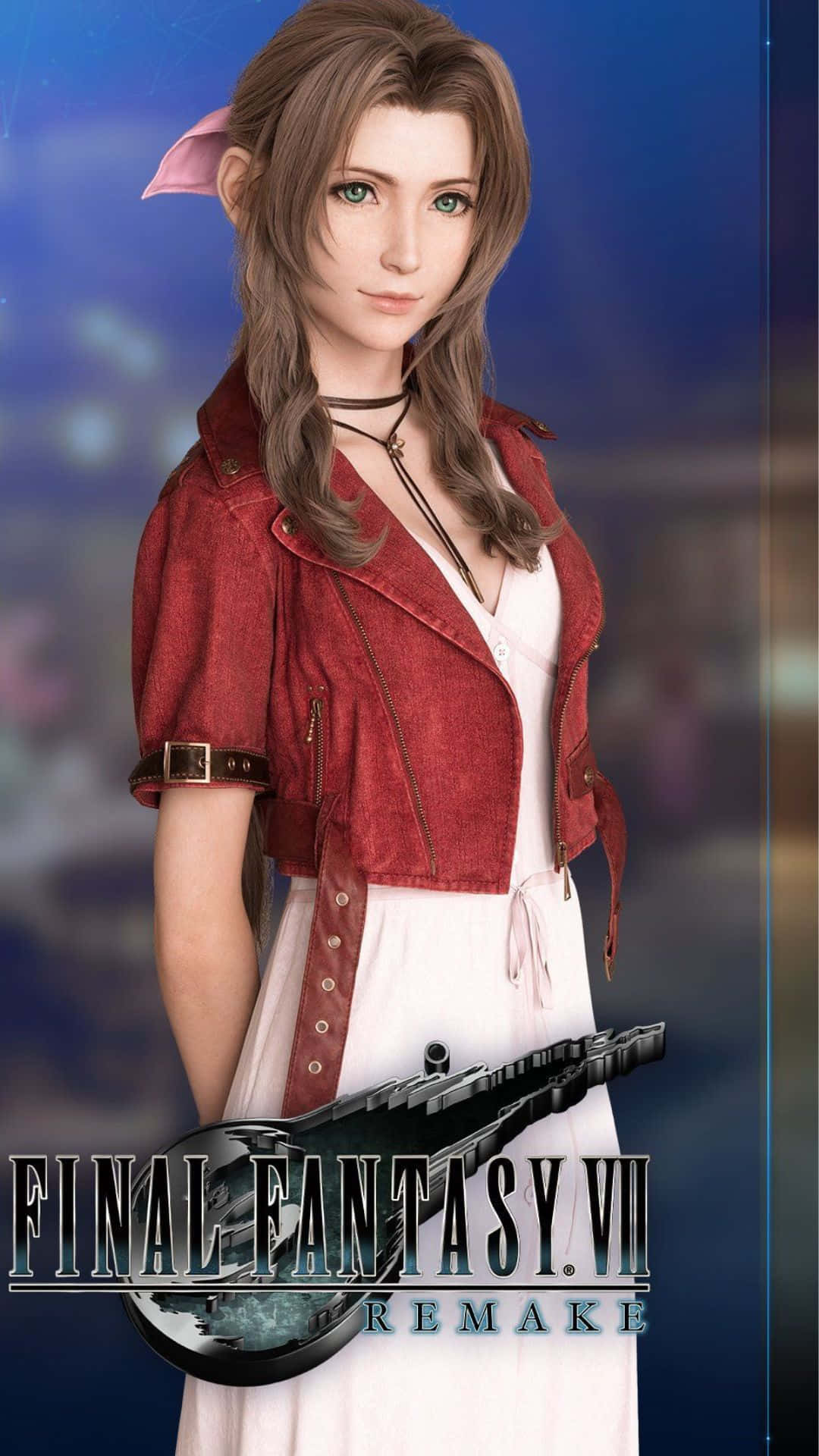 Aerith Gainsborough, red jacket, white dress, Full HD Phone Wallpaper