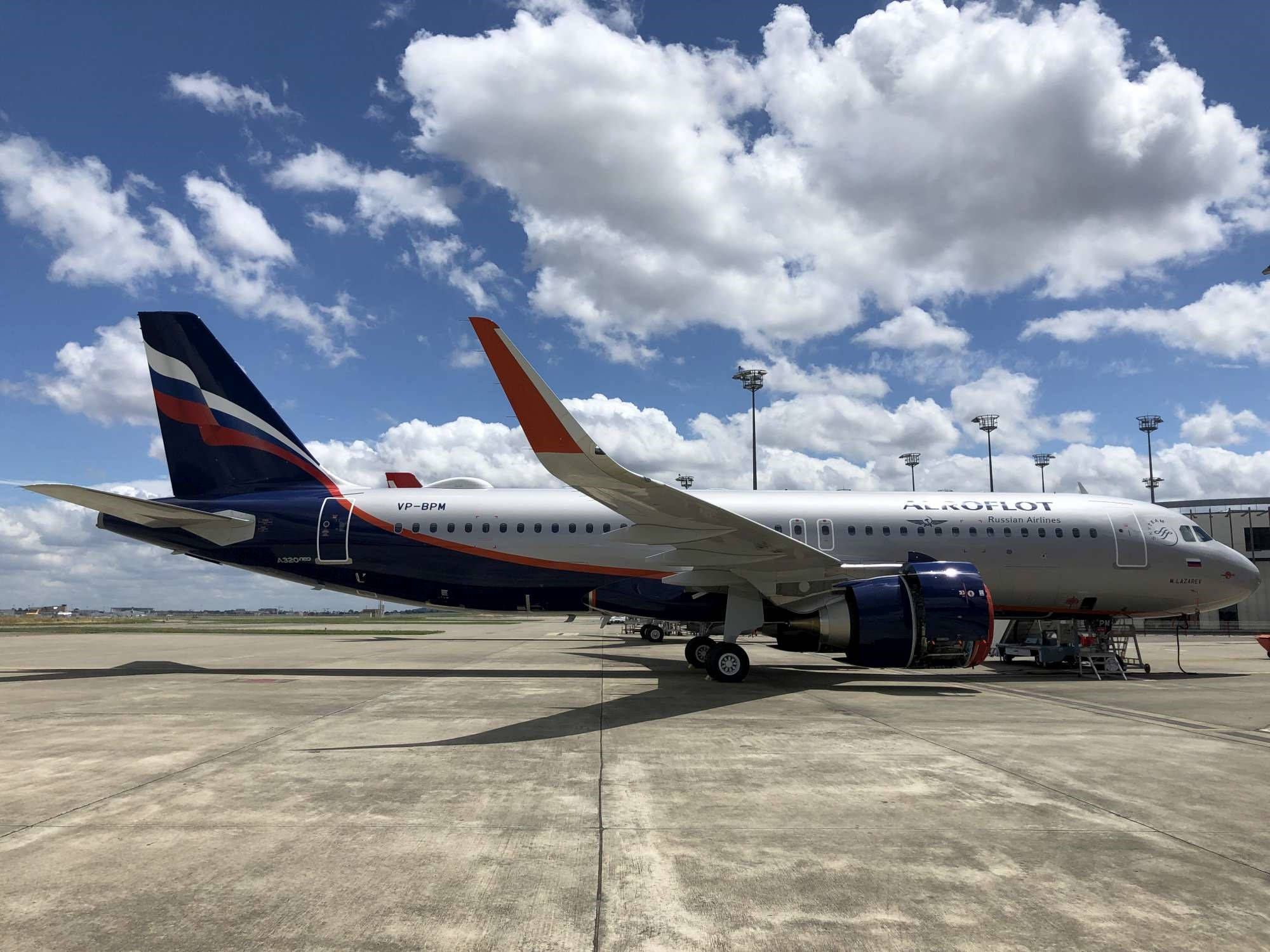 Aeroflot, blue red and white livery, sunny tarmac, Full HD Desktop Wallpaper