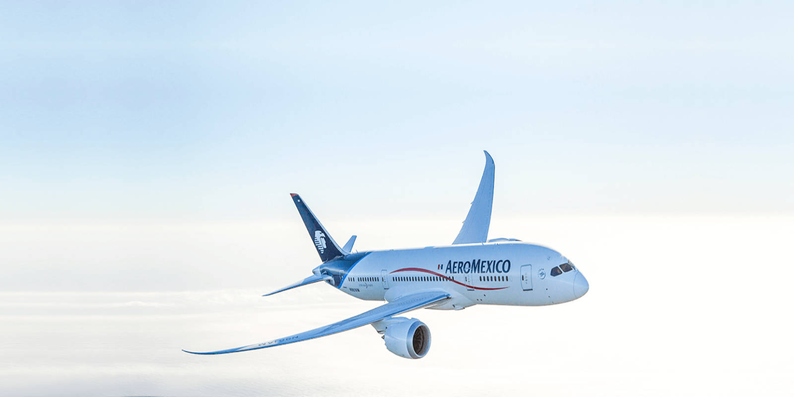 Aeromexico, airplane, clear sky, HD Desktop Wallpaper