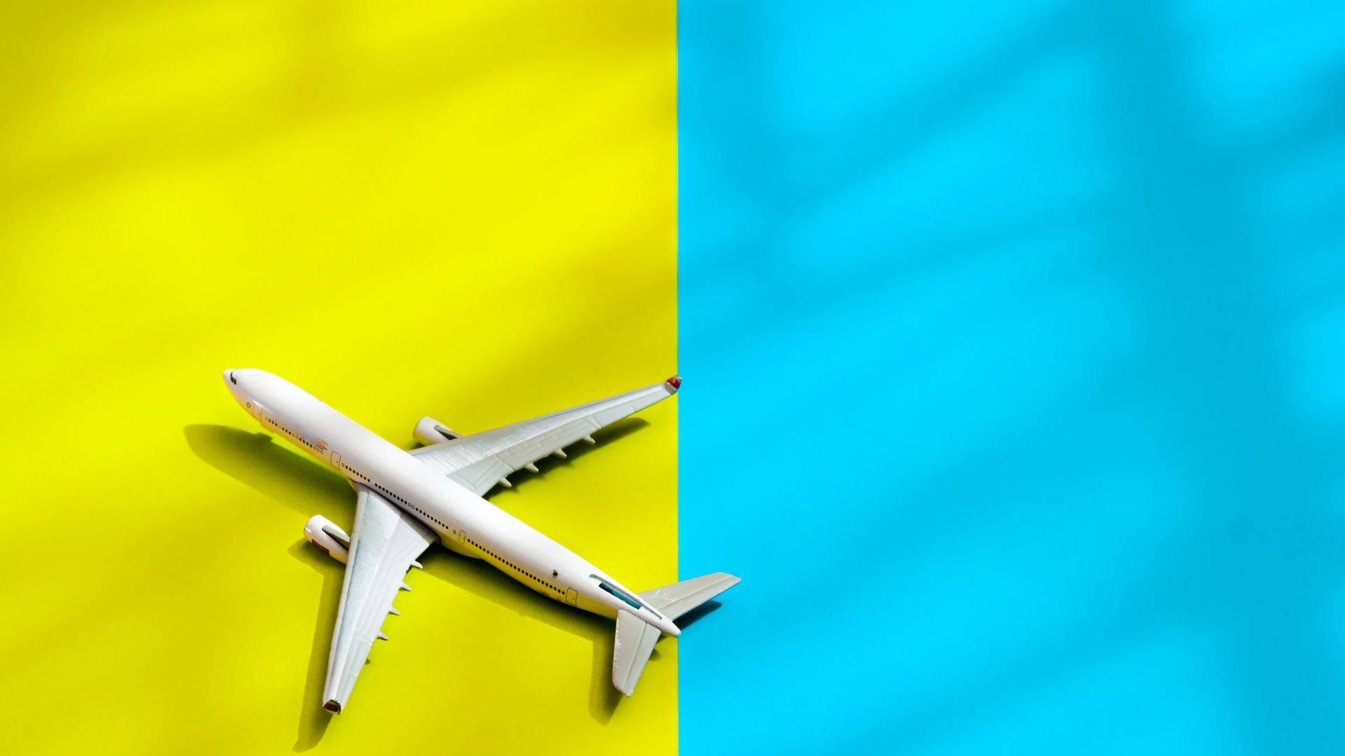 Aeroplane, yellow, blue, Full HD Desktop Wallpaper