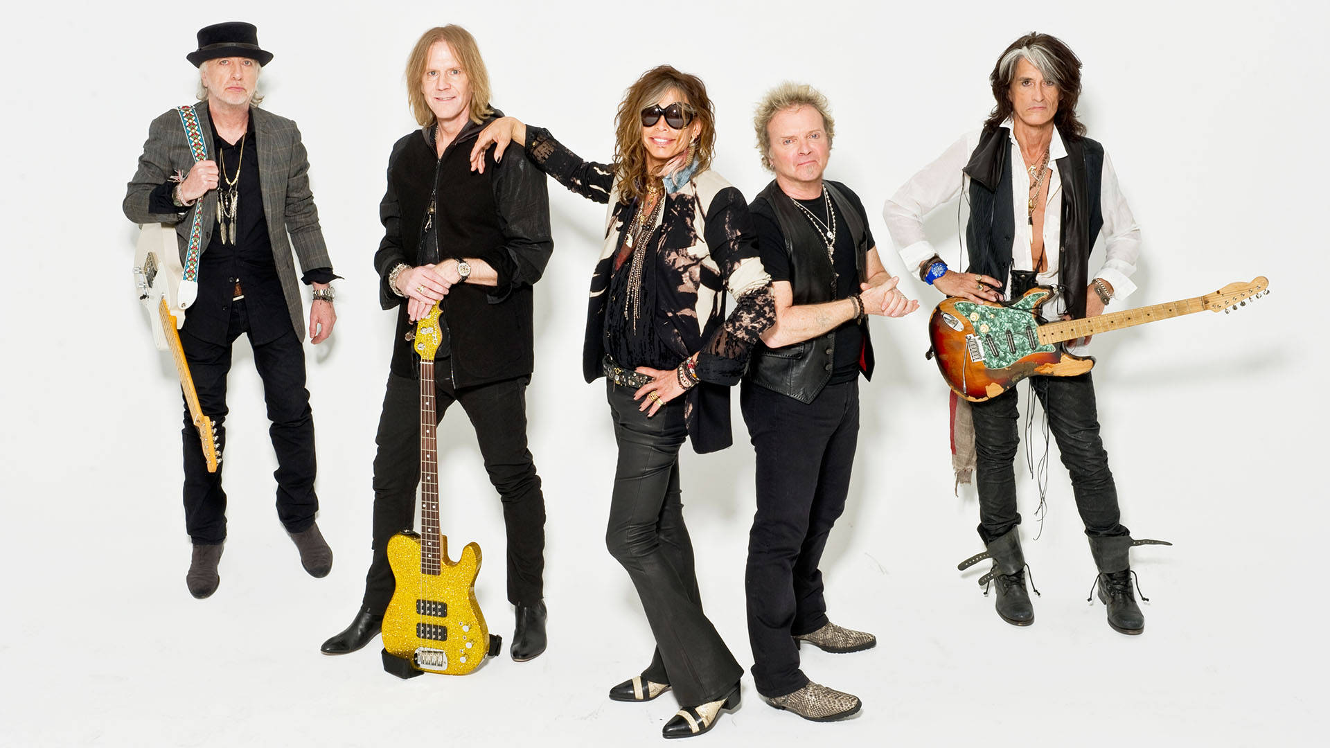 Aerosmith, hard rock band, electric guitars, Full HD Desktop Wallpaper
