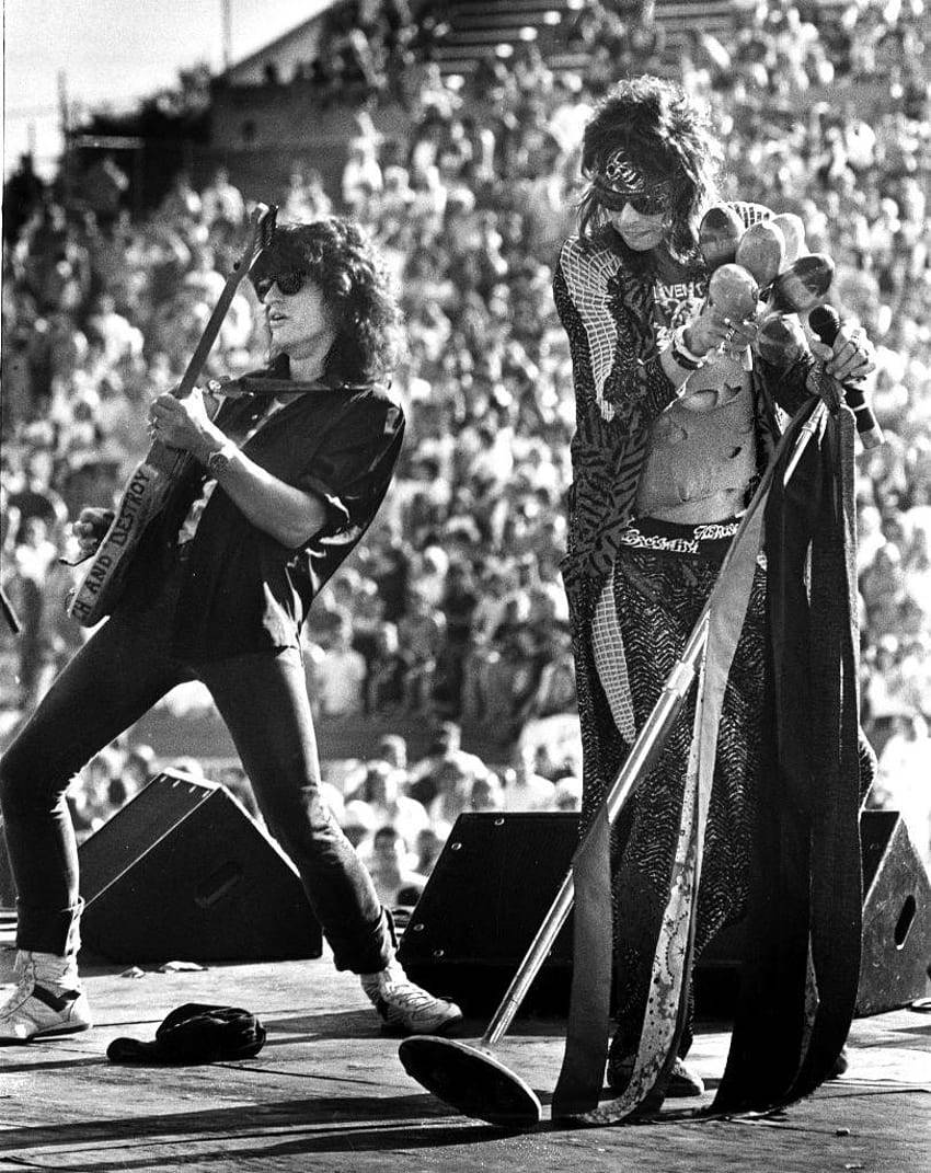 Aerosmith, rock band concert, black and white, SD Phone Wallpaper