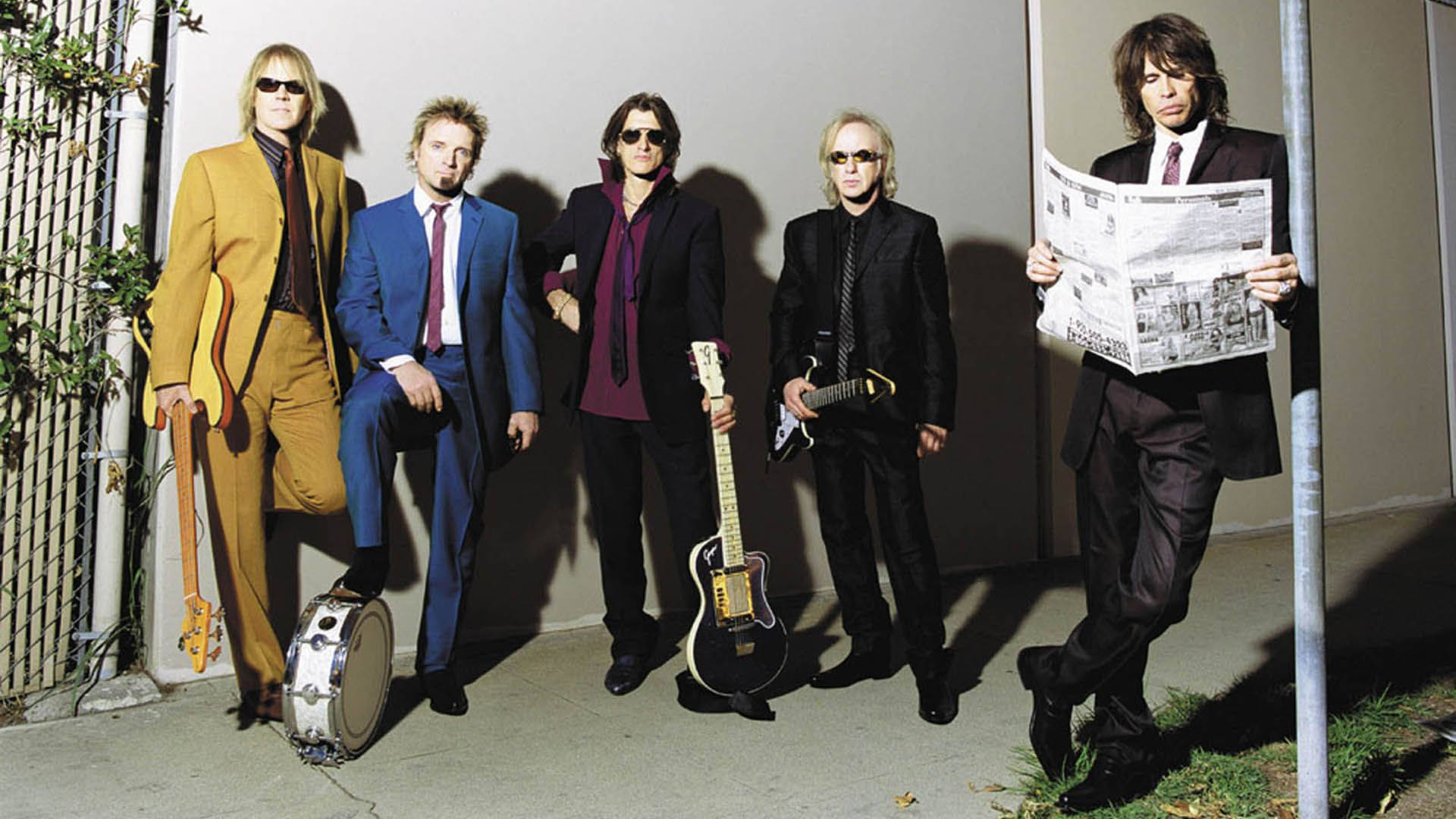 Aerosmith, rock band, suits, Full HD Desktop Wallpaper