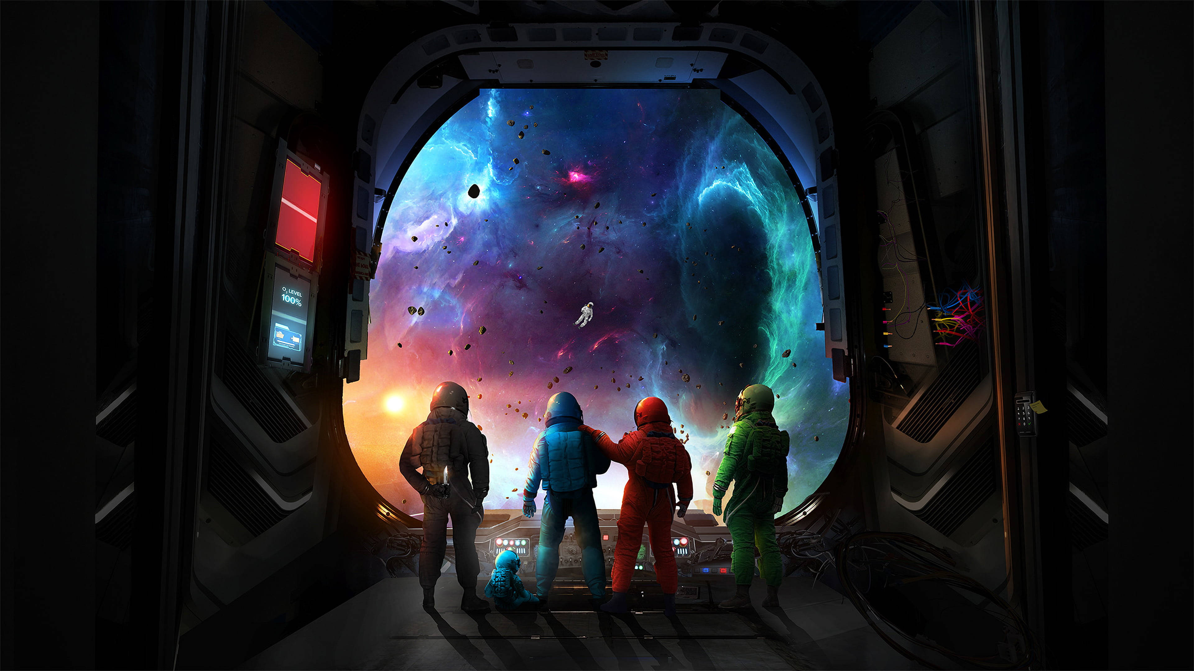Among US, astronauts, colorful suits, 4K Desktop Wallpaper