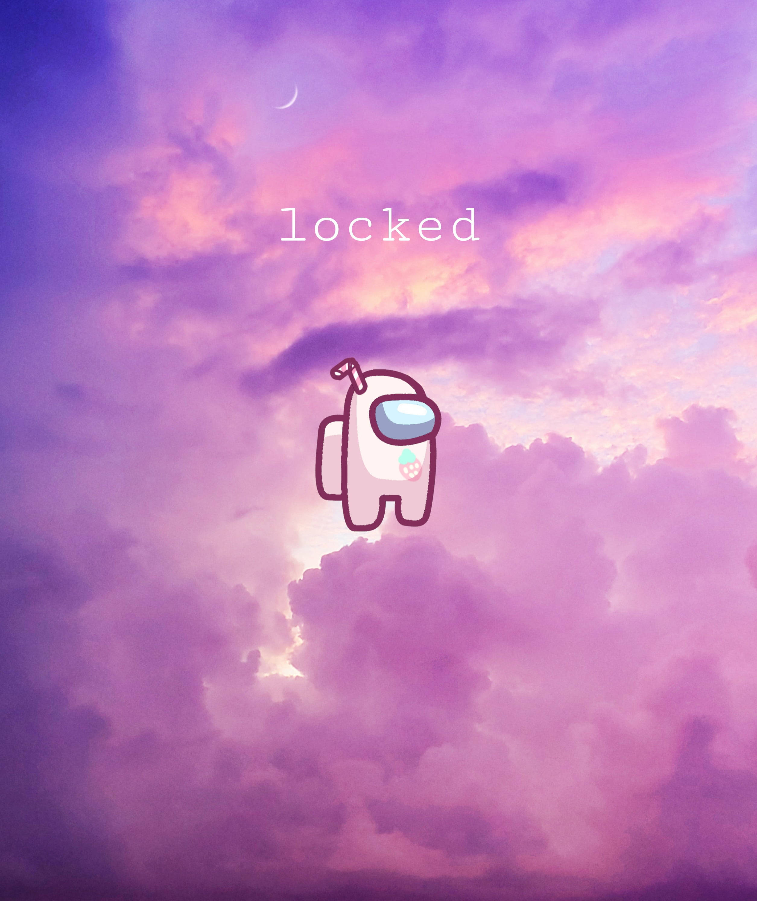 Among Us, cartoon astronaut, dreamy purple clouds, 2K Phone Wallpaper