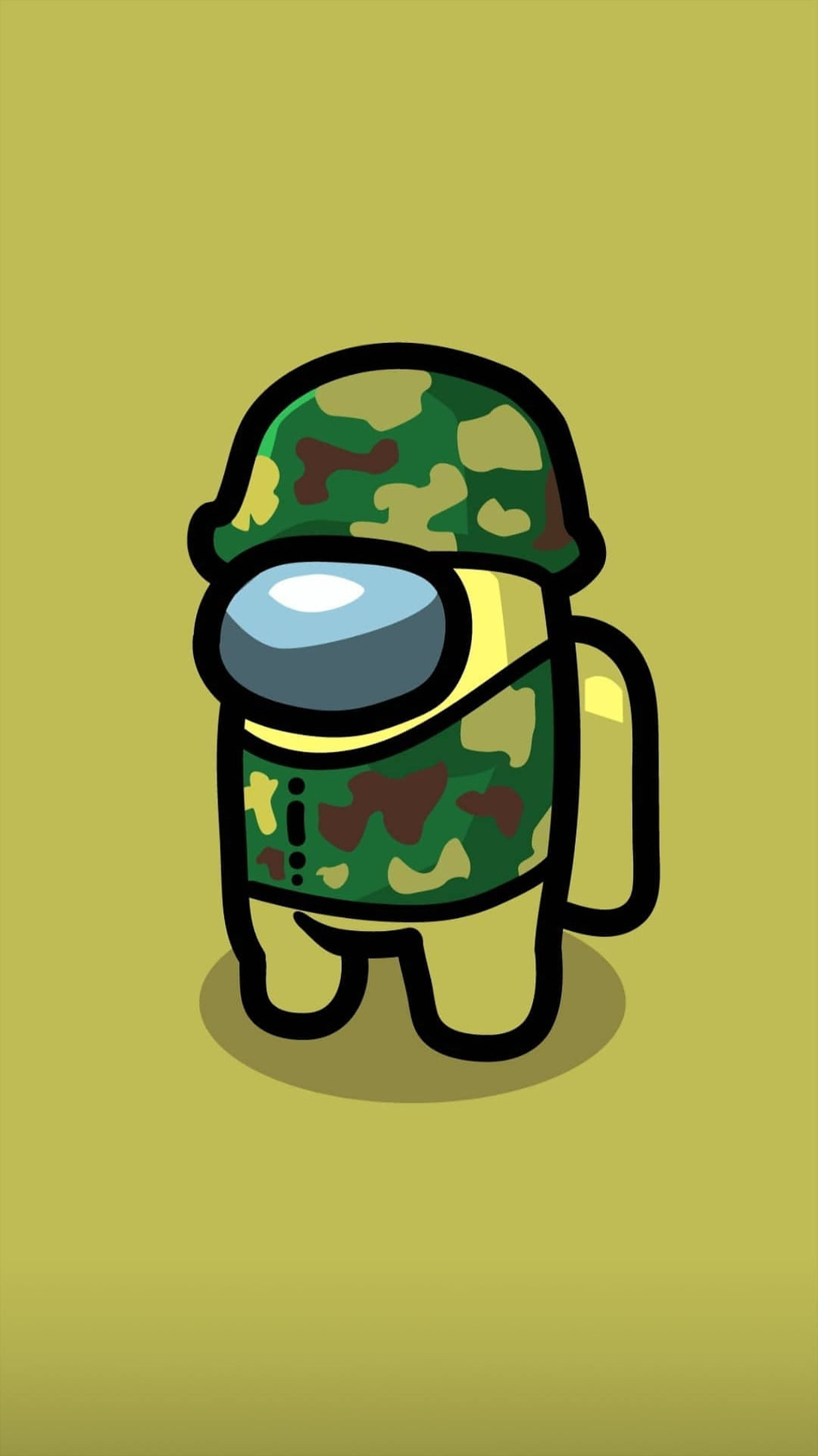 Among Us, soldier outfit, cartoon astronaut, 4K Phone Wallpaper