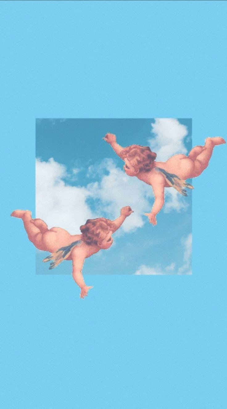 Aesthetic Angel, chubby cherubs, curly hair, HD Phone Wallpaper