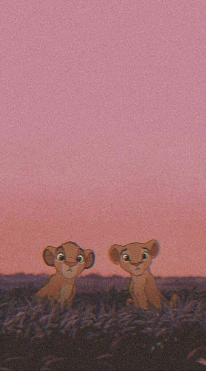AestheticAnimal, lion cubs, tall grass, SD Phone Wallpaper
