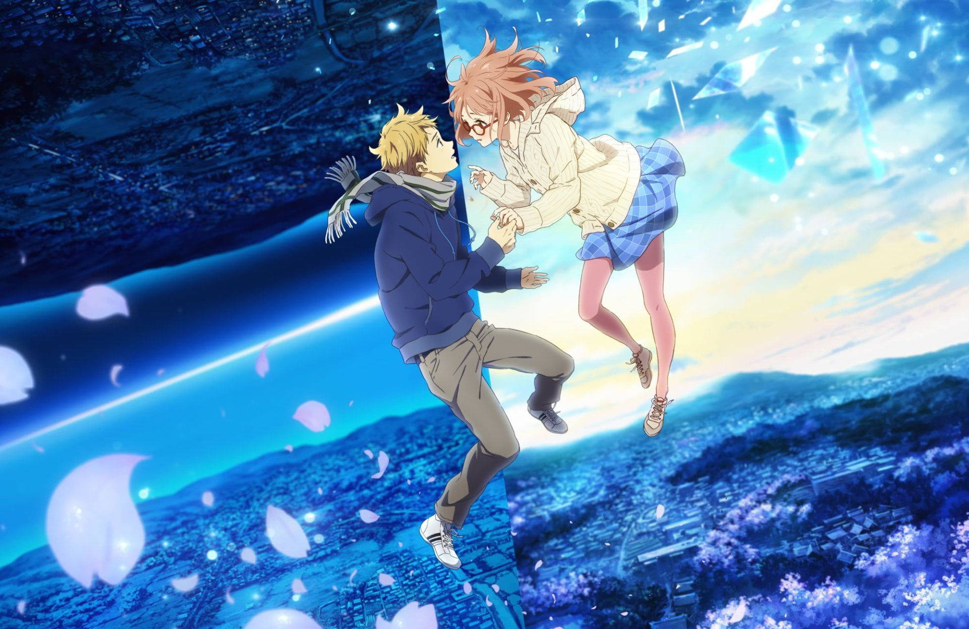 Boundary Aesthetic Anime Art Desktop, anime teens, magical sky, Full HD Desktop Wallpaper