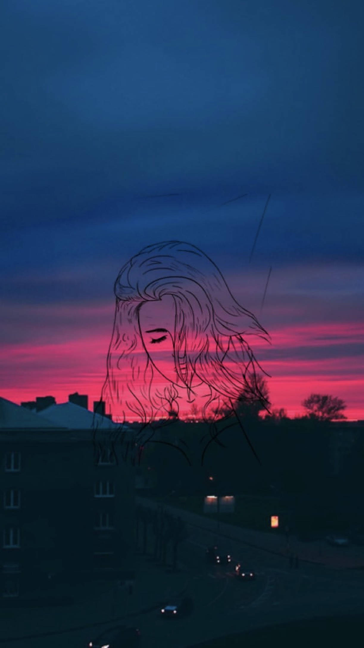 iPhone, aesthetic girl, outline, Full HD Phone Wallpaper