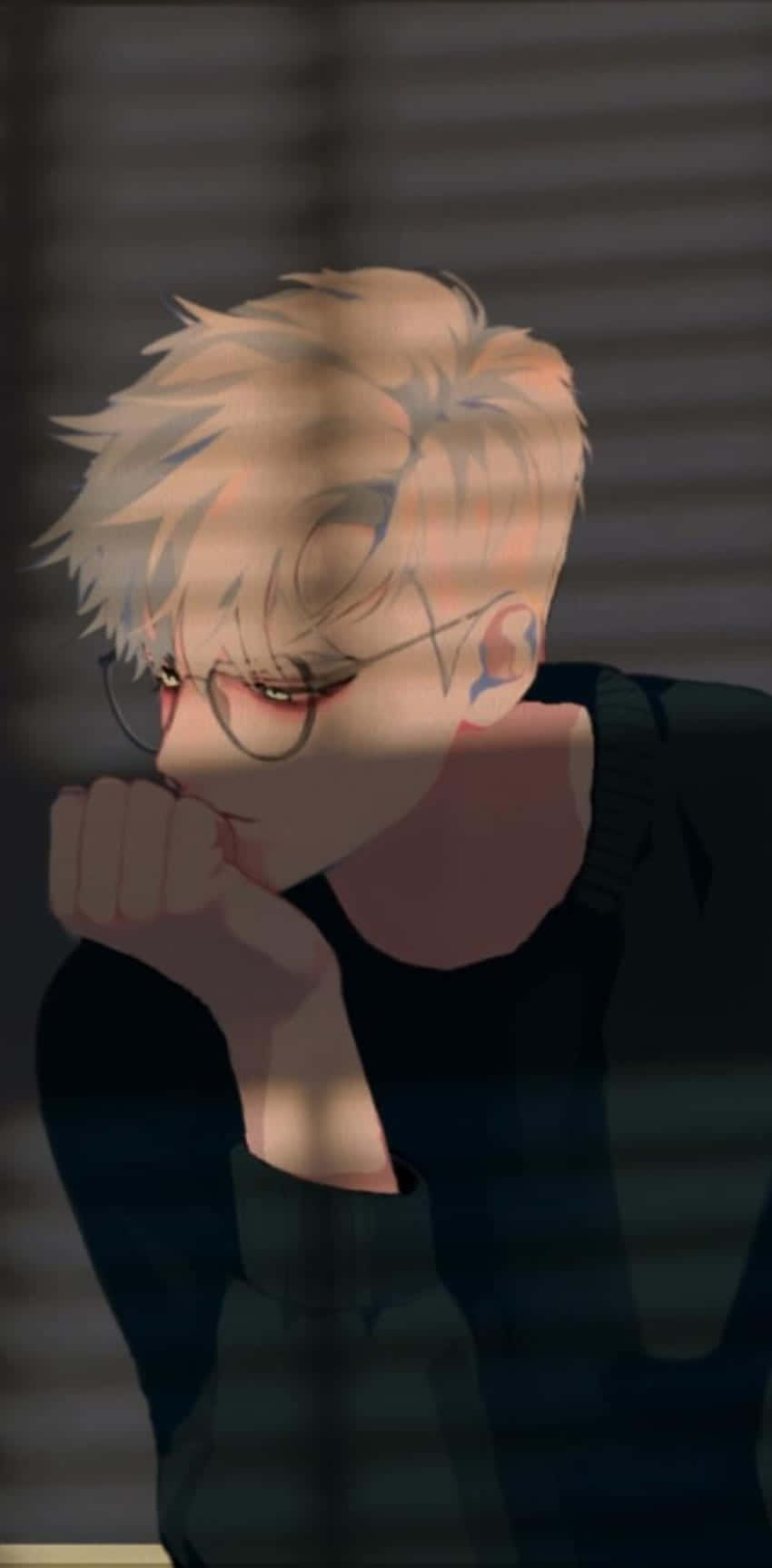 anime boy, blonde hair, glasses, HD Phone Wallpaper