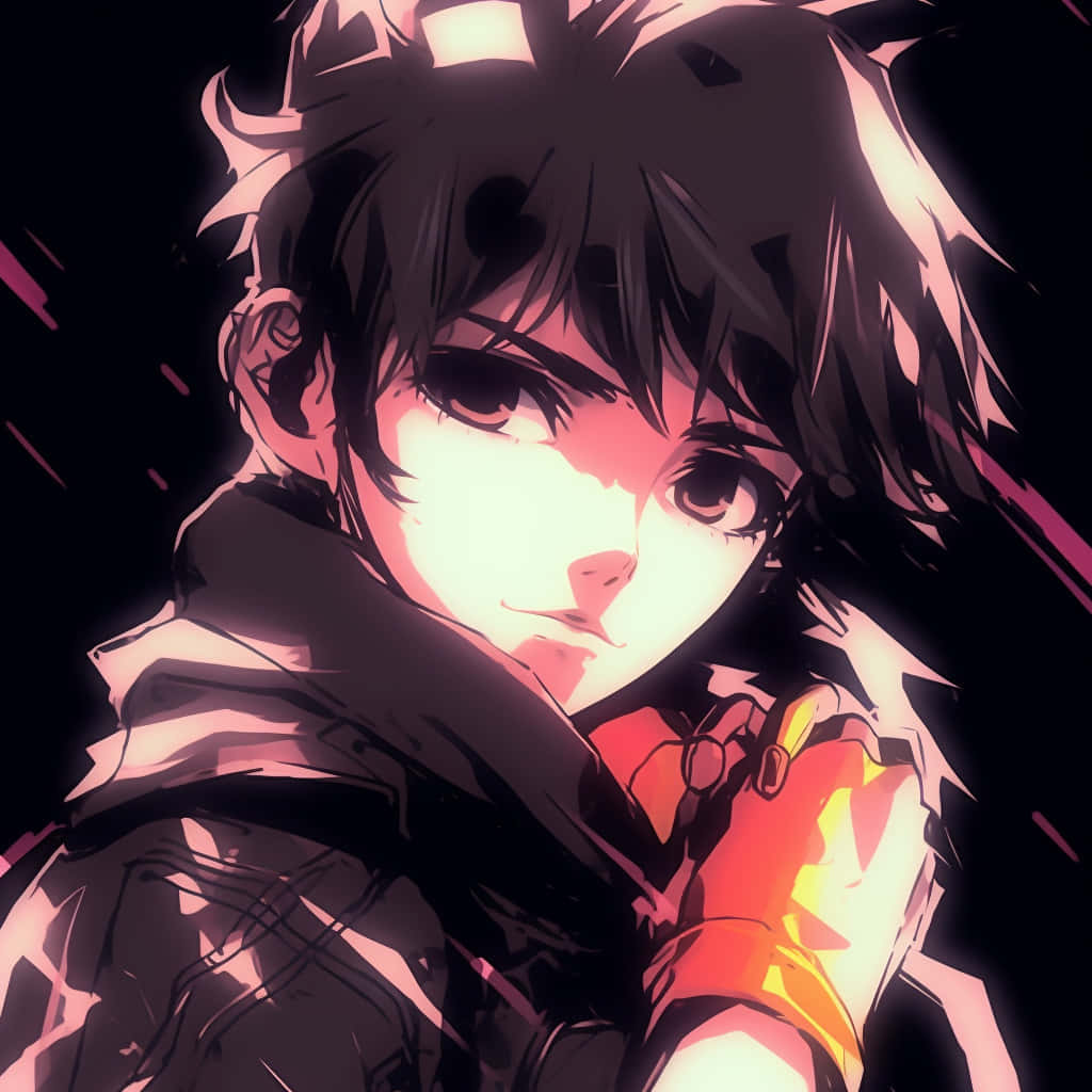 anime style portrait, spiky hair, intense eyes, SD Desktop Wallpaper