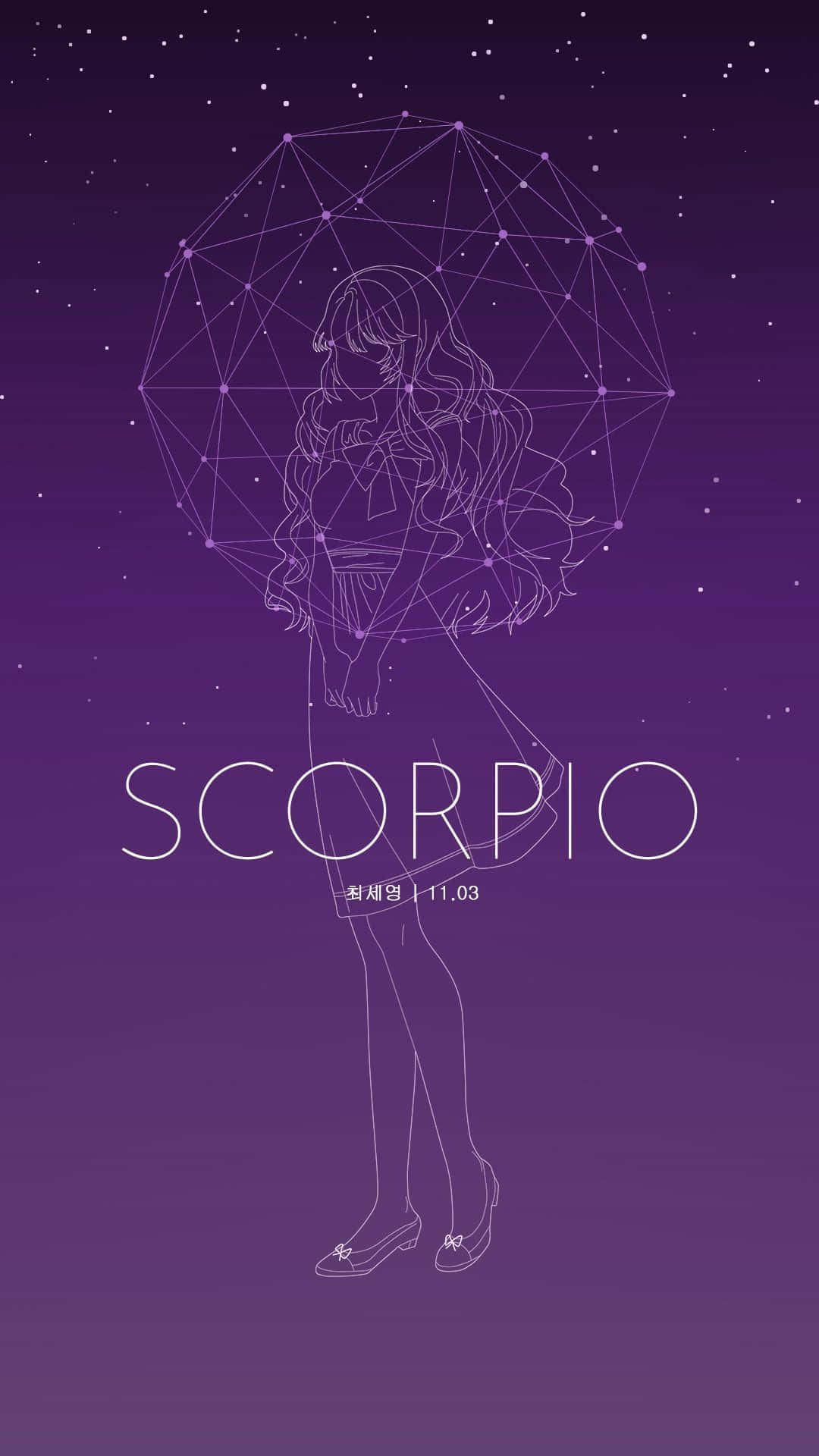 Aesthetic Astrology, stylized girl silhouette, geometric scorpion constellation, Full HD Phone Wallpaper