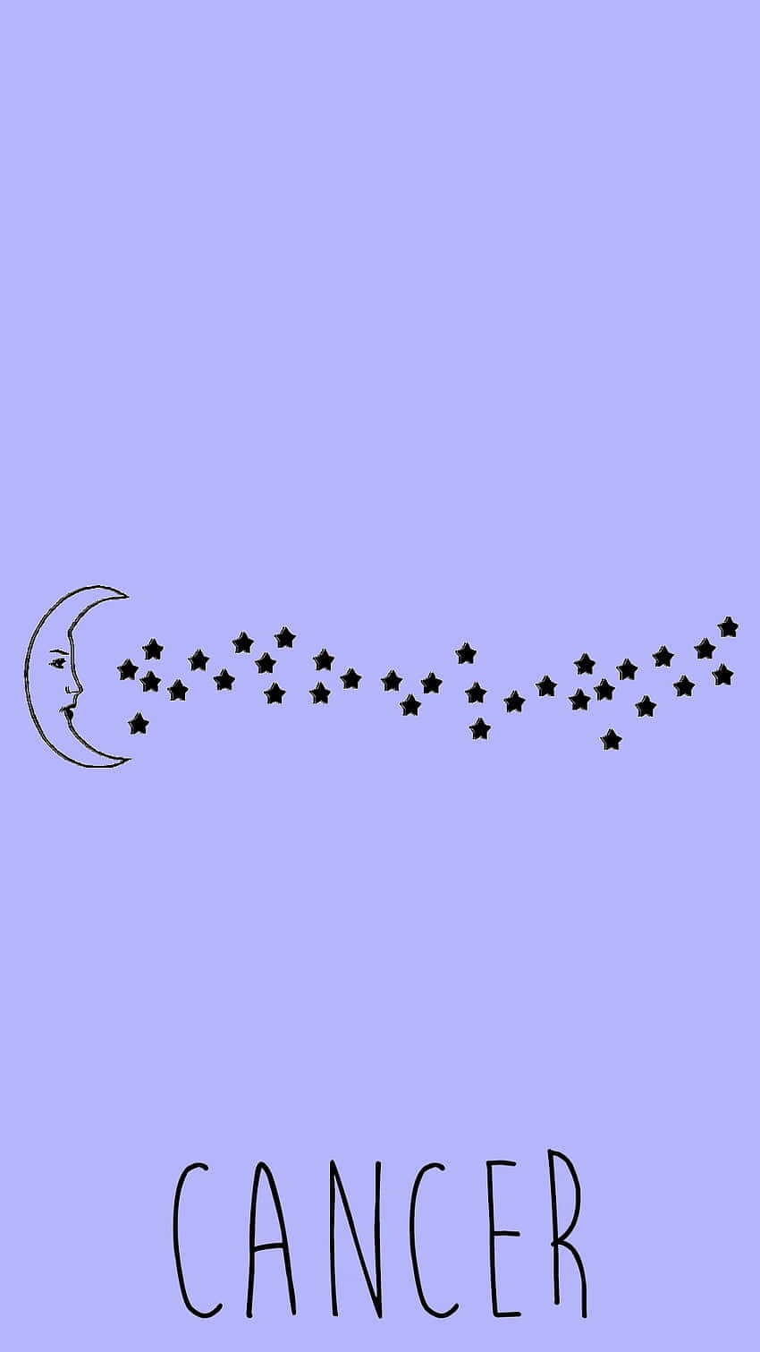 cancer, crescent moon, stars, HD Phone Wallpaper