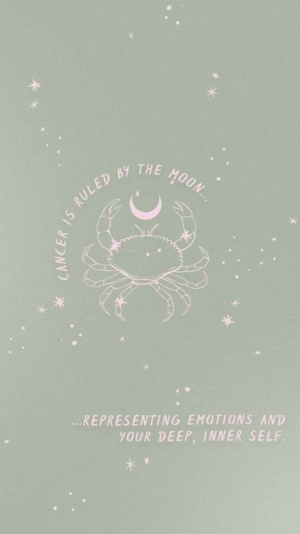 Aesthetic Astrology, Cancer zodiac traits, pastel green, Full HD Phone Wallpaper