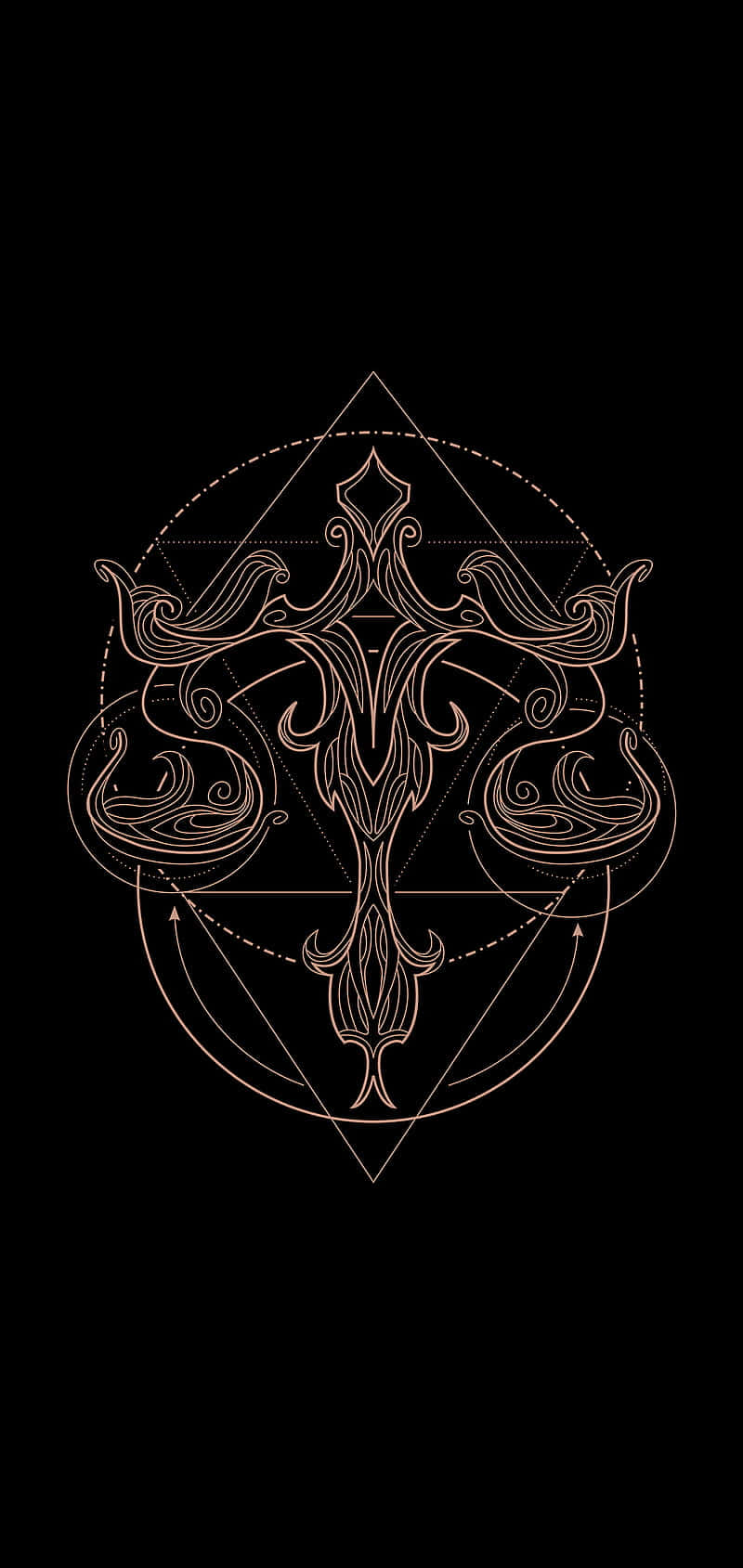 Aesthetic Astrology, golden geometric symbol, swirling patterns, HD Phone Wallpaper