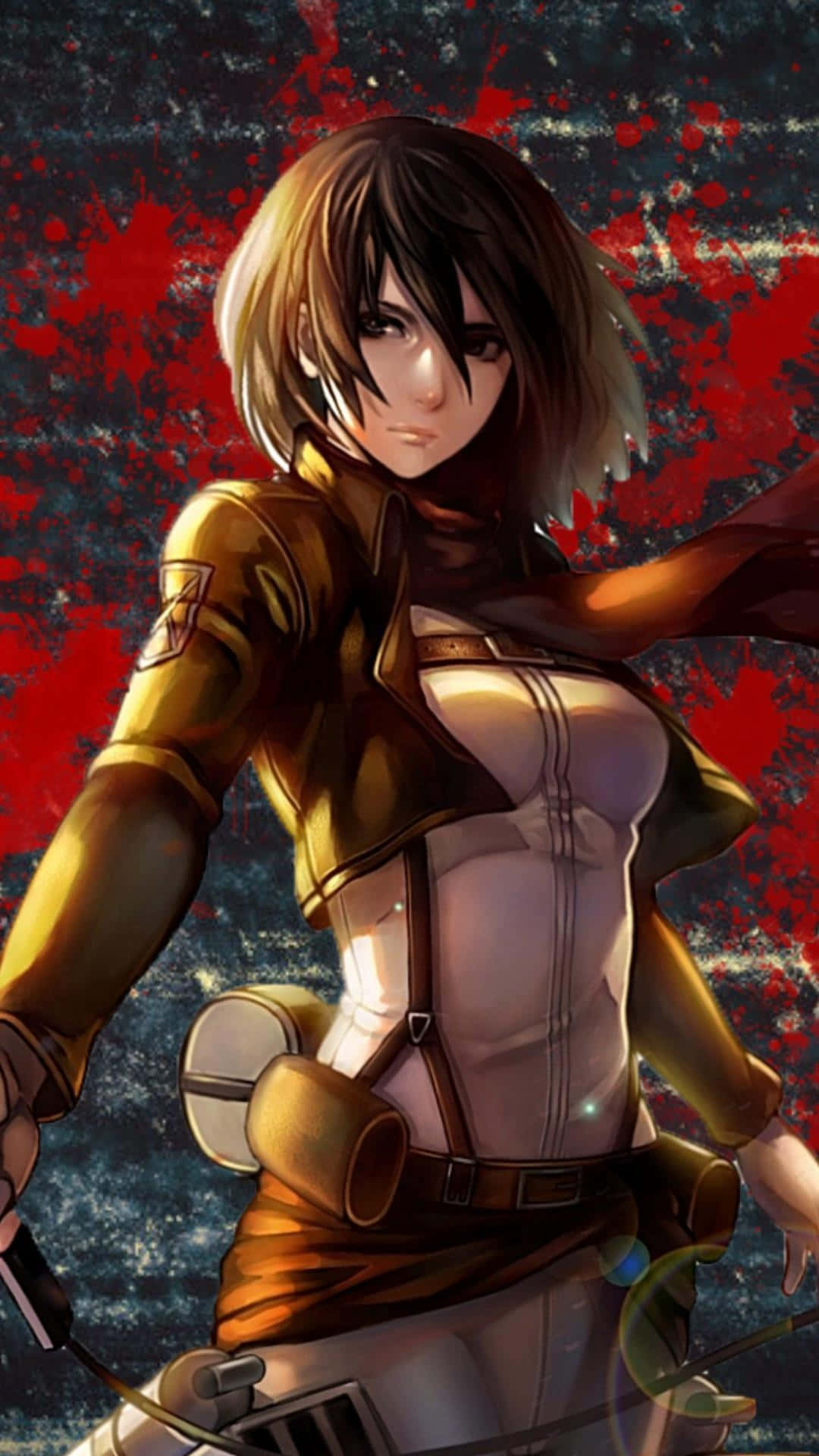 Attack on Titan, fierce female warrior, golden armor, Full HD Phone Wallpaper