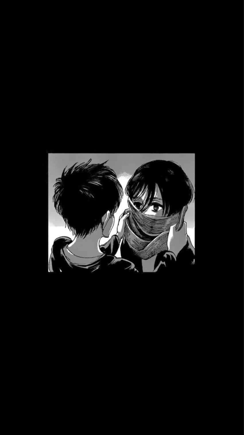 Attack on Titan, anime characters, monochrome manga panel, HD Phone Wallpaper