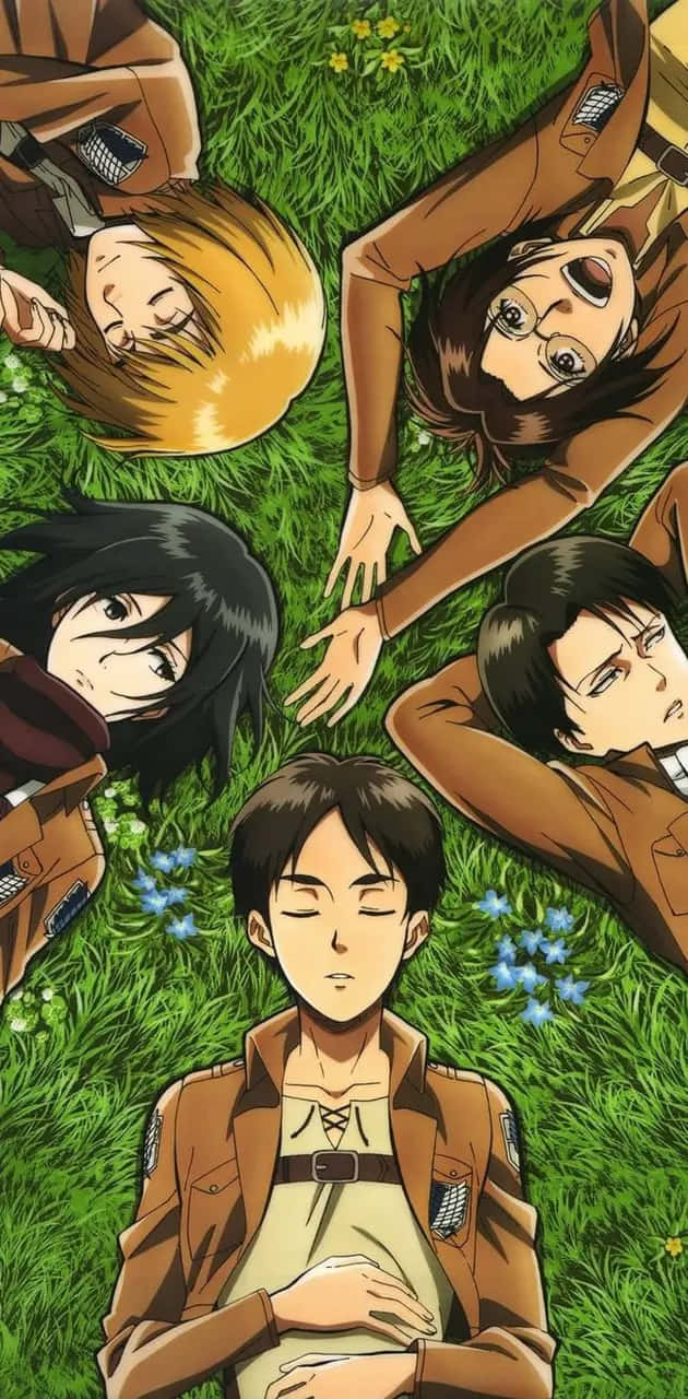 Attack on Titan, anime characters, brown uniforms, HD Phone Wallpaper