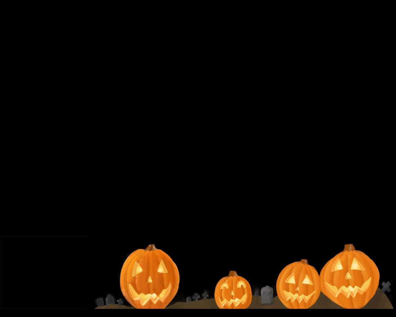 minimalist halloween, glowing jack-o'-lanterns, carved faces, HD Desktop Wallpaper