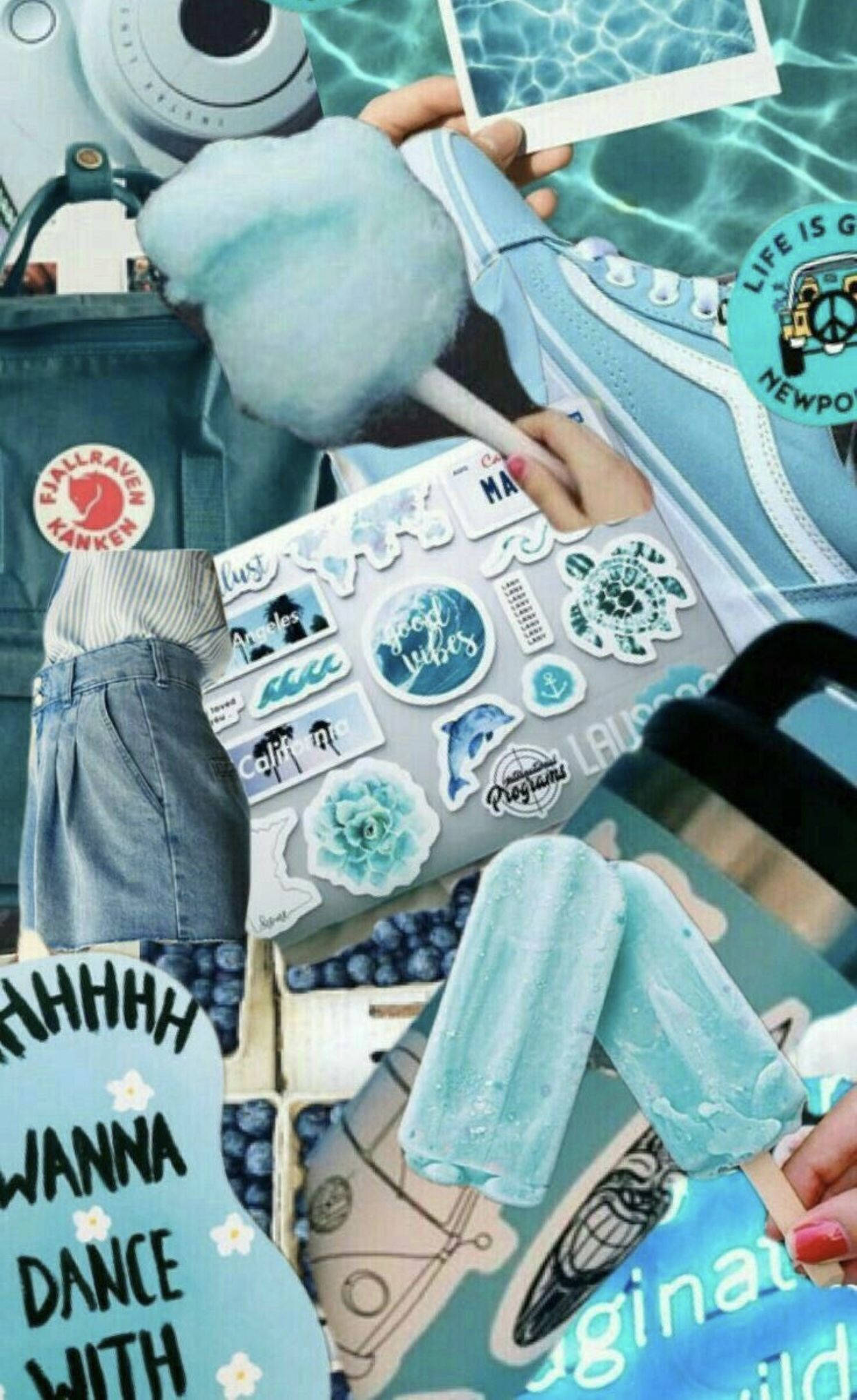 Aesthetic Baby Blue, pastel blue, sneakers, Full HD Phone Wallpaper