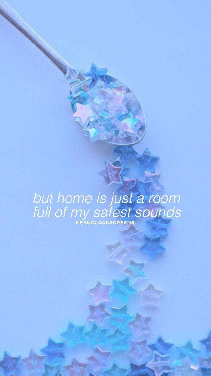 Aesthetic Baby Blue Confetti, iridescent blue star-shaped confetti, soft pastel blue background, HD Phone Wallpaper