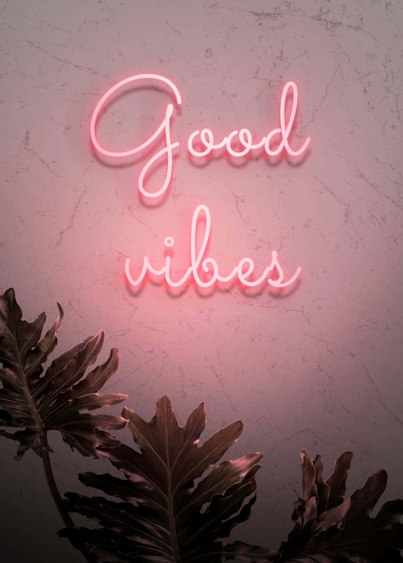 Aesthetic Baby Pink, Good vibes, glowing pink neon sign, Full HD Phone Wallpaper