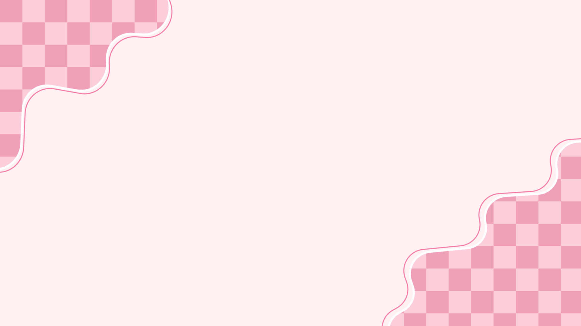 Aesthetic Baby Pink, soft pink, wavy checkered corner accents, Full HD Desktop Wallpaper