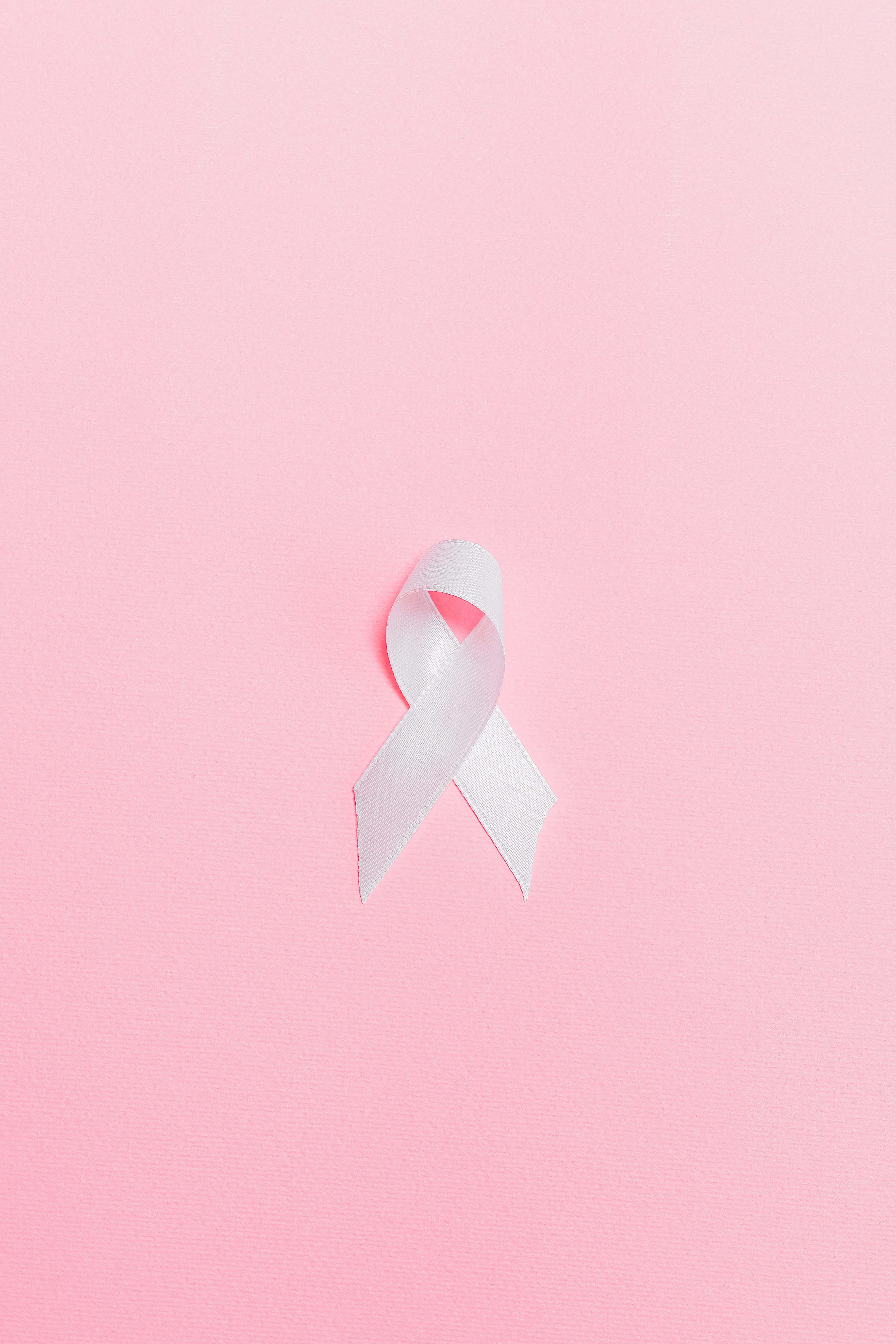 baby pink, soft pink textured background, white awareness ribbon, 5K Phone Wallpaper